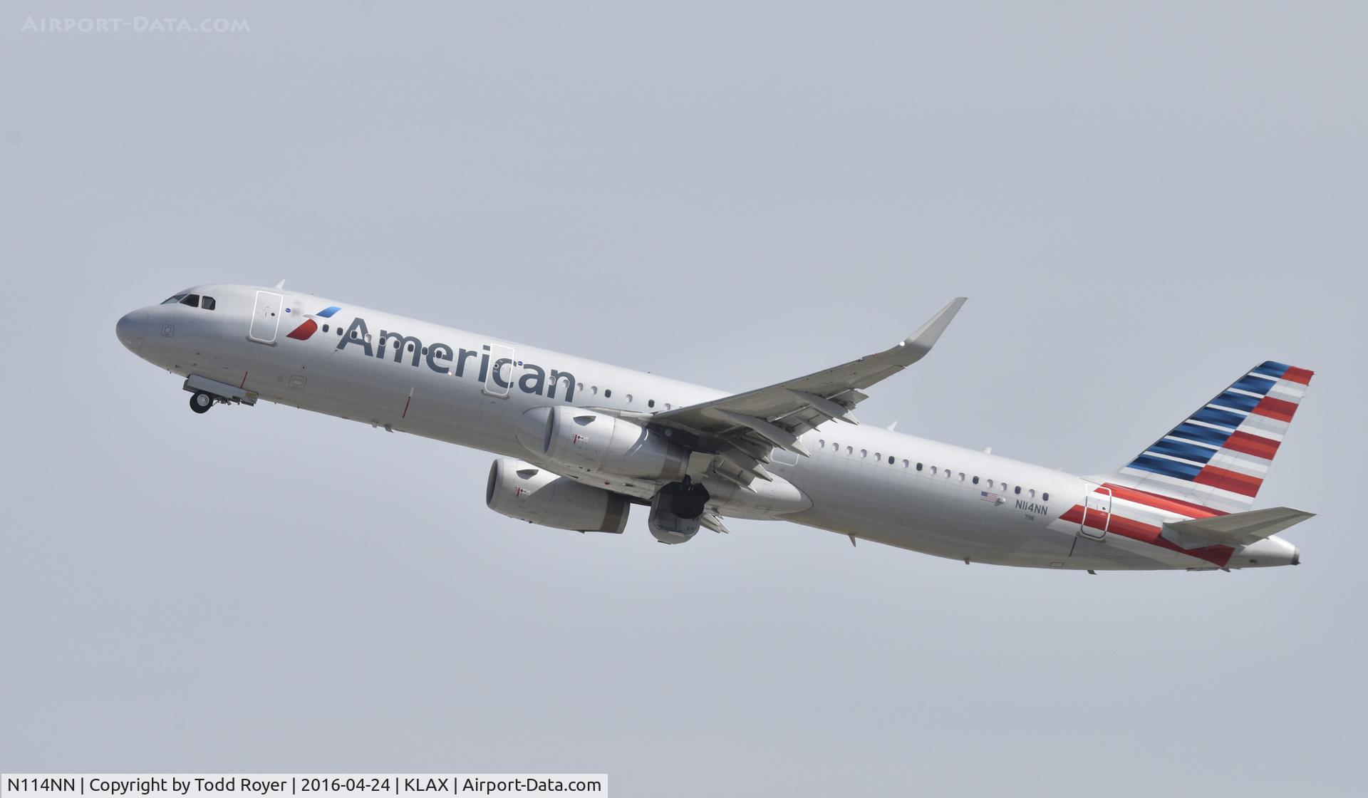 N114NN, 2014 Airbus A321-231 C/N 6046, Departing LAX on 25R
