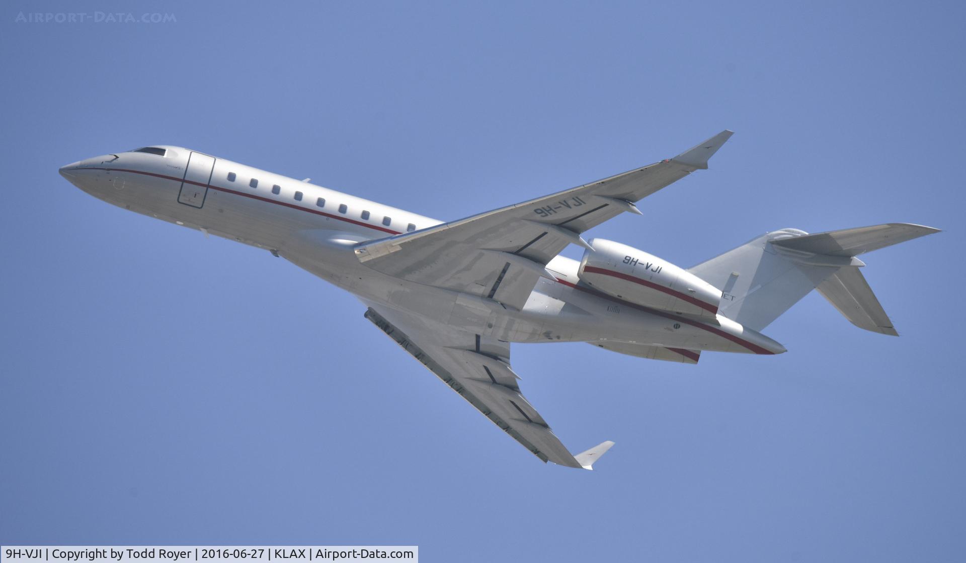 9H-VJI, 2013 Bombardier BD-700-1A10 Global 6000 C/N 9593, Departing LAX