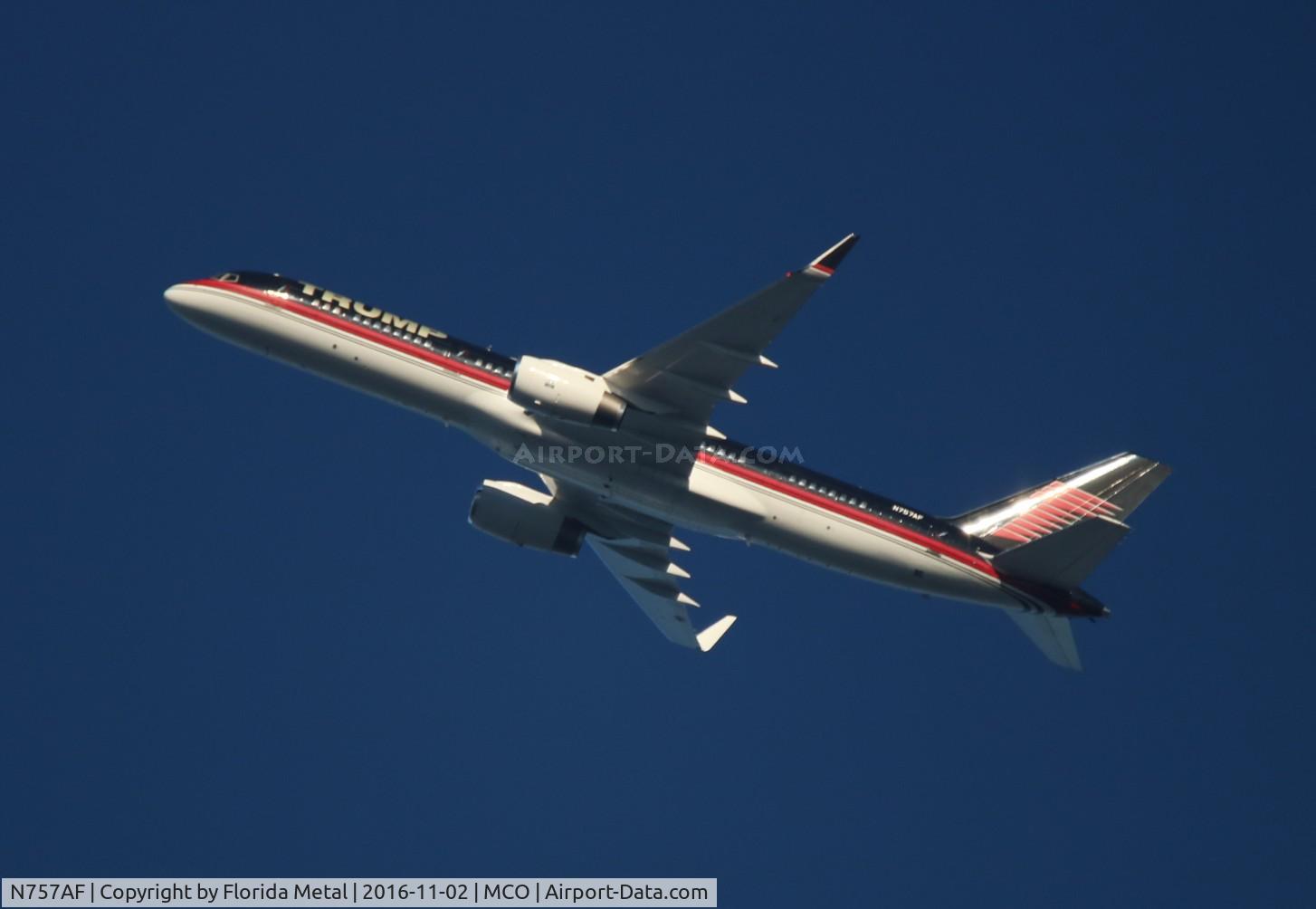 N757AF, 1991 Boeing 757-2J4 C/N 25155, Trump's Hair Force One departing from MCO over KORL