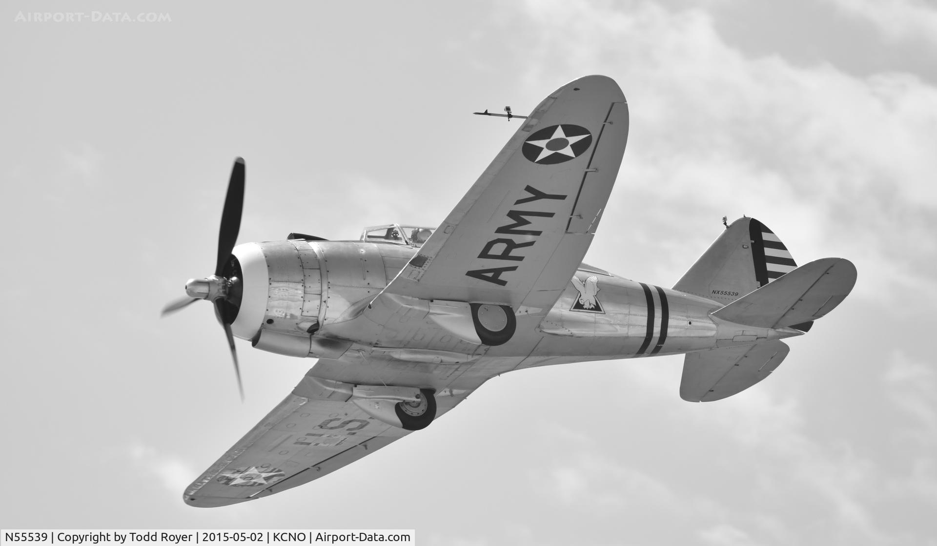N55539, 1940 Republic AT-12 Guardsman C/N 483-38, Flying at the Planes of Fame Airshow