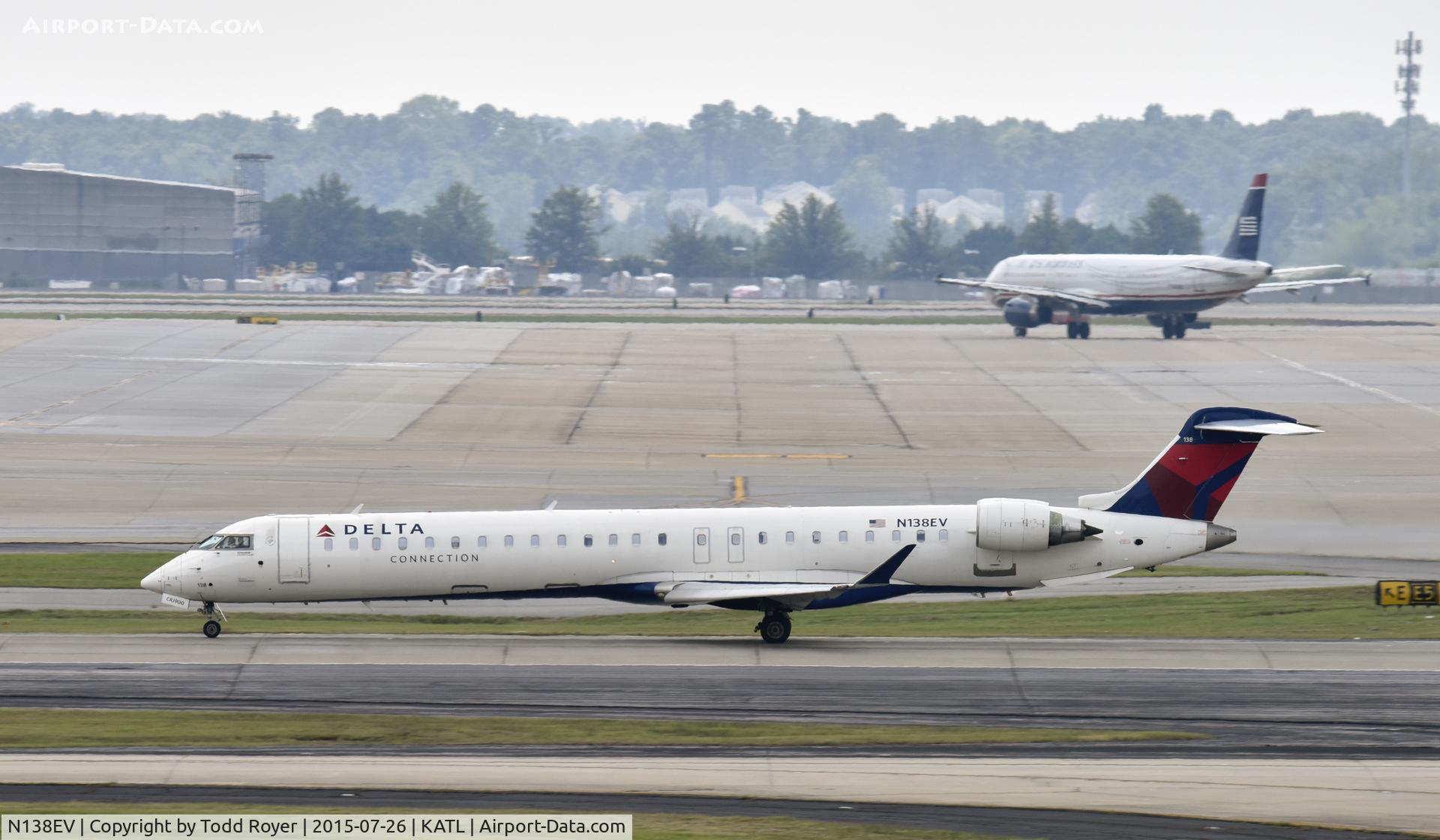 N138EV, 2010 Bombardier CRJ-900ER (CL-600-2D24) C/N 15235, Departing Atlanta