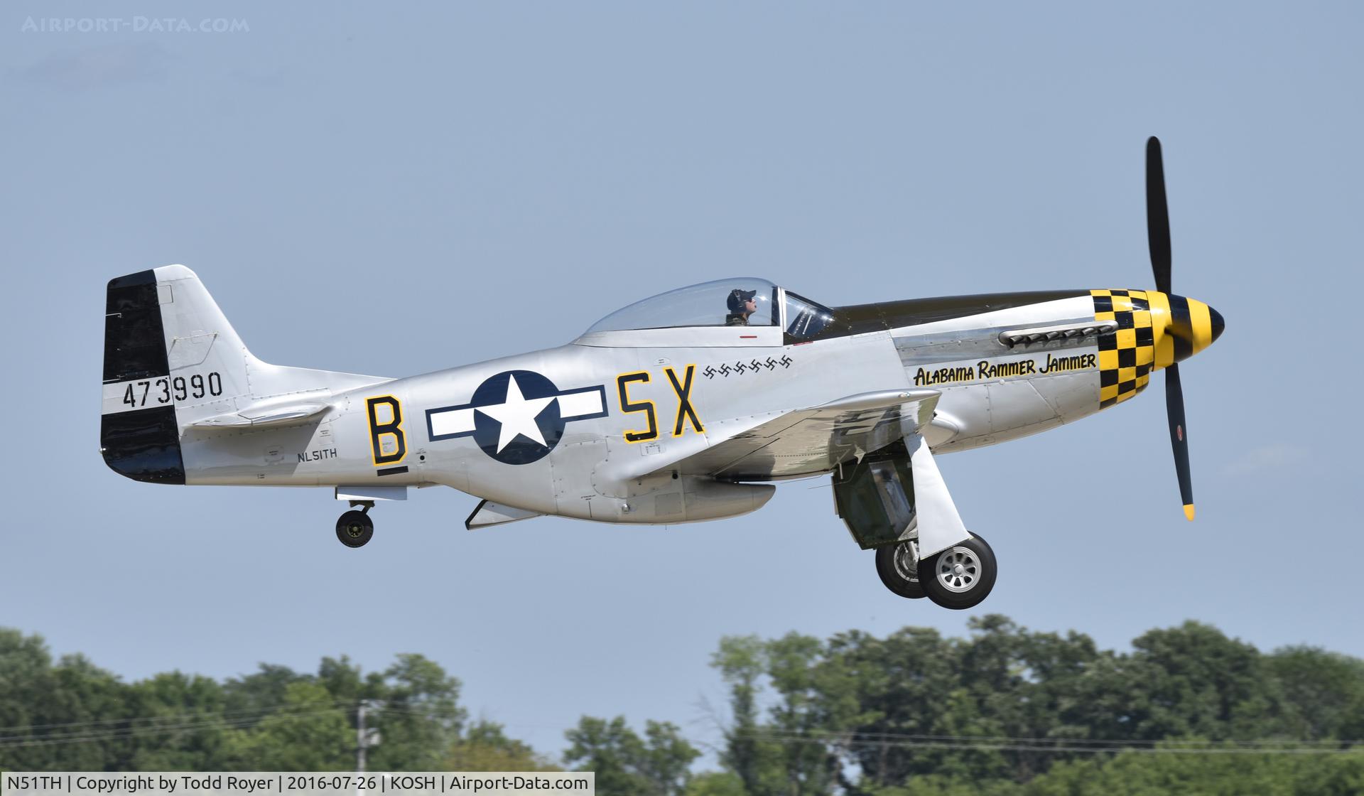 N51TH, 1944 North American P-51D Mustang C/N 122-40530, Airventure 2016