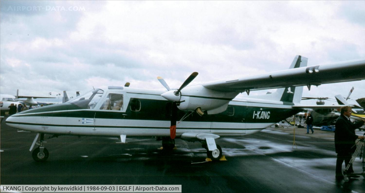 I-KANG, SIAI-Marchetti SF-600 Canguro C/N 003, At the 1984 Farnborough International Air Show. Scanned from slide.