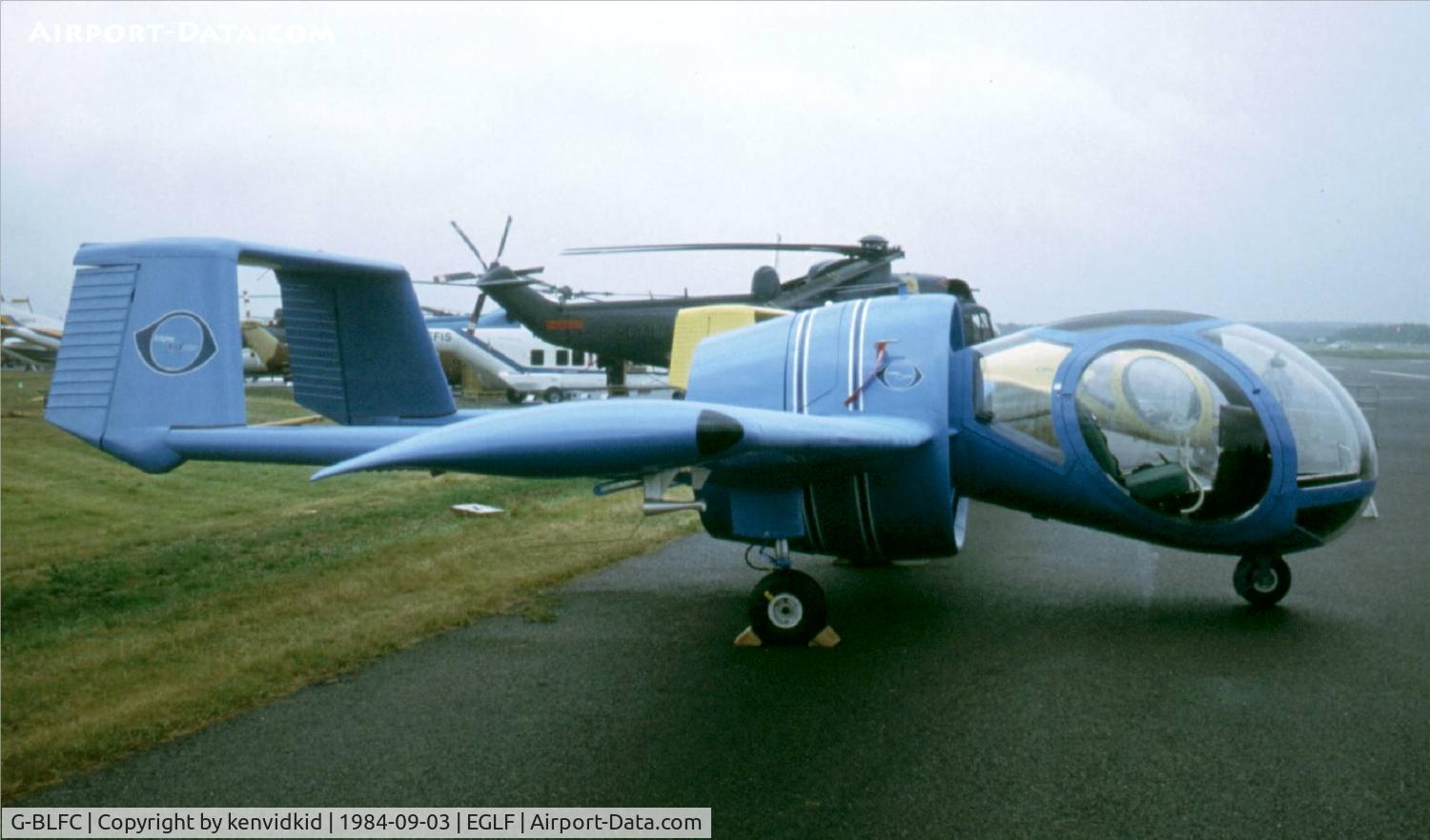 G-BLFC, 1984 Optica Industries OA7 Optica C/N 003, At the 1984 Farnborough International Air Show. Scanned from slide.