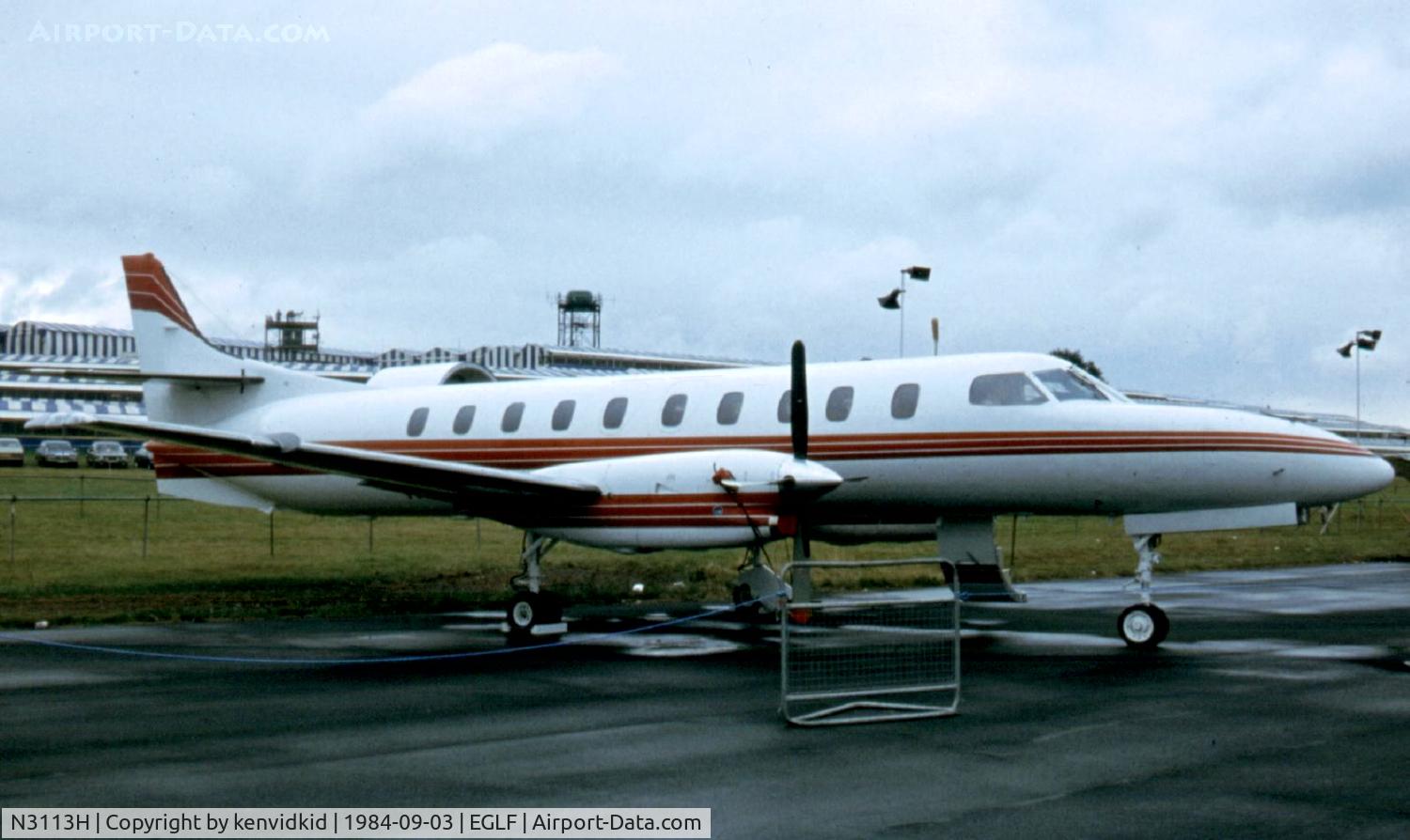N3113H, Swearingen SA227-PC C/N PC562, At the 1984 Farnborough International Air Show. Scanned from slide.