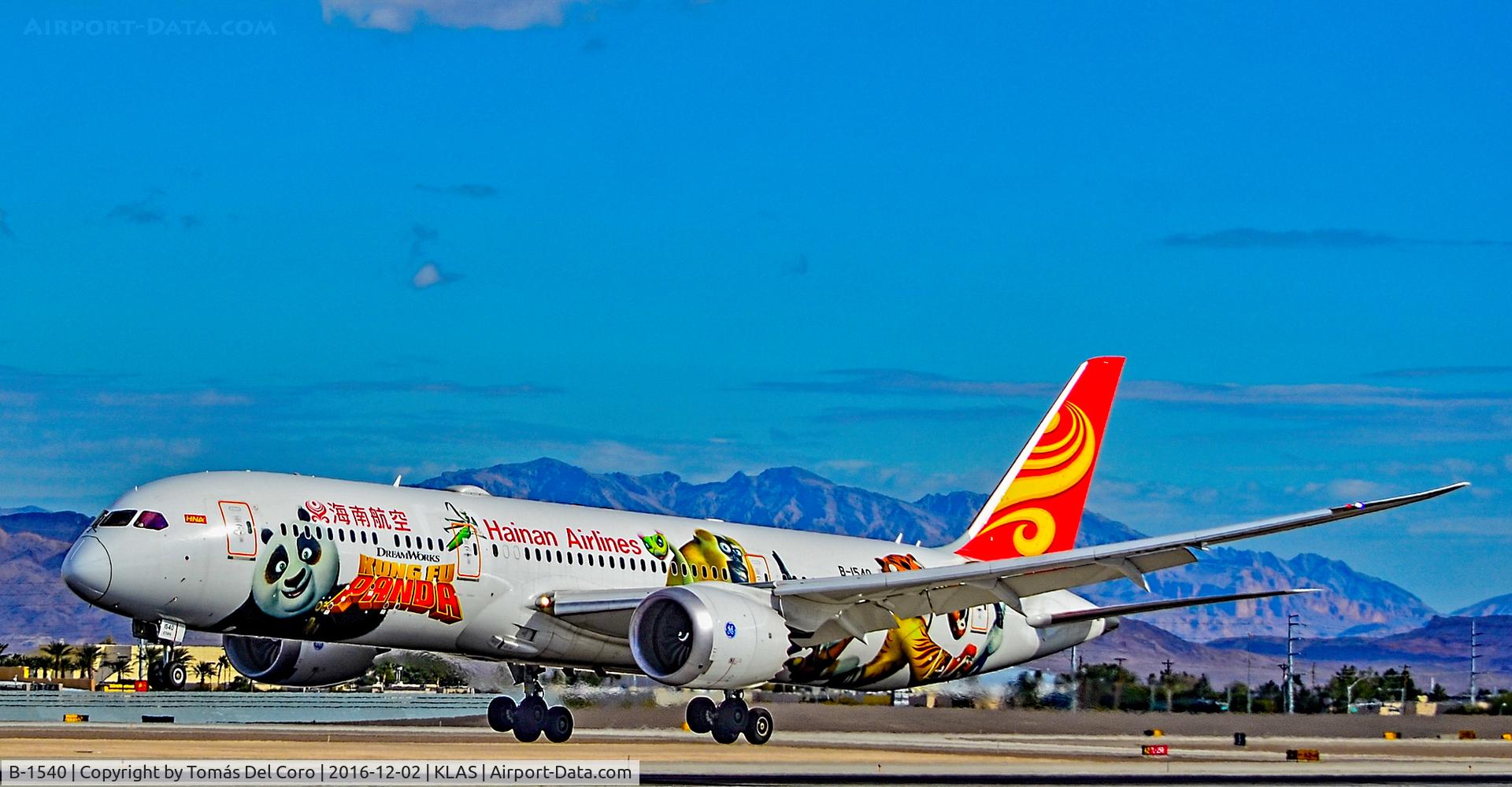B-1540, 2016 Boeing 787-94P Dreamliner C/N 62715, B-1540 Hainan Airlines 2016 Boeing 787-9 Dreamliner - cn 62715 / 473 - Maiden Flight to Las Vegas - McCarran International Airport (LAS / KLAS)
USA - Nevada December 2, 2016
Photo: Tomás Del Coro