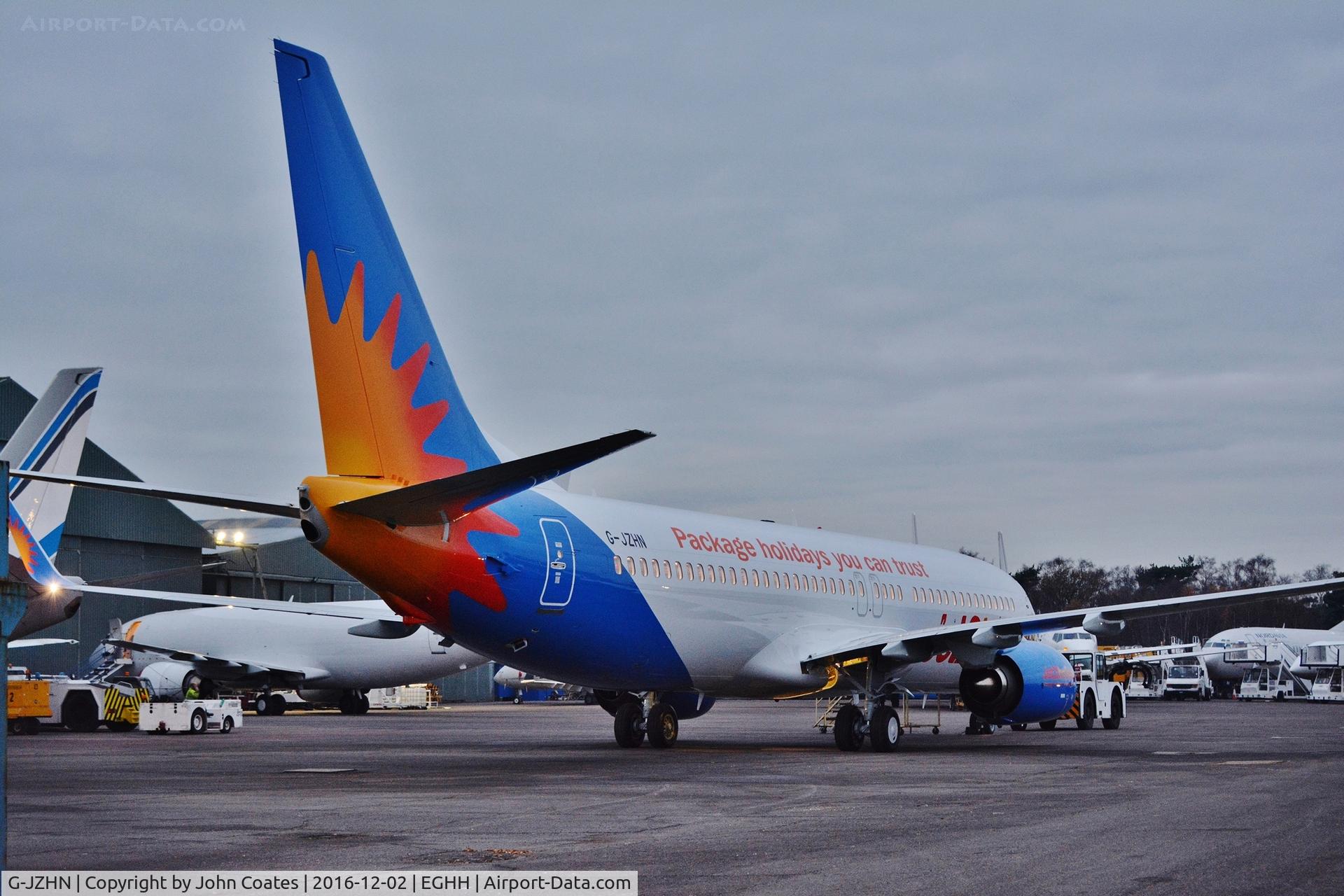 G-JZHN, 2016 Boeing 737-8MG C/N 63146, Jet 2 Holidays decals just applied at Airbourne Colours