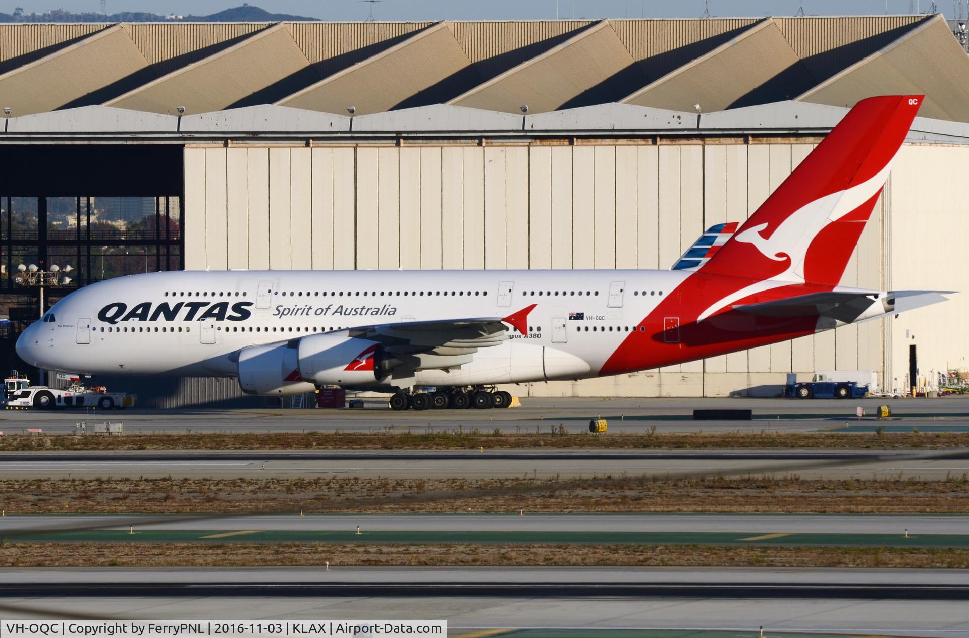 VH-OQC, 2008 Airbus A380-842 C/N 022, Qantas A388 under tow.