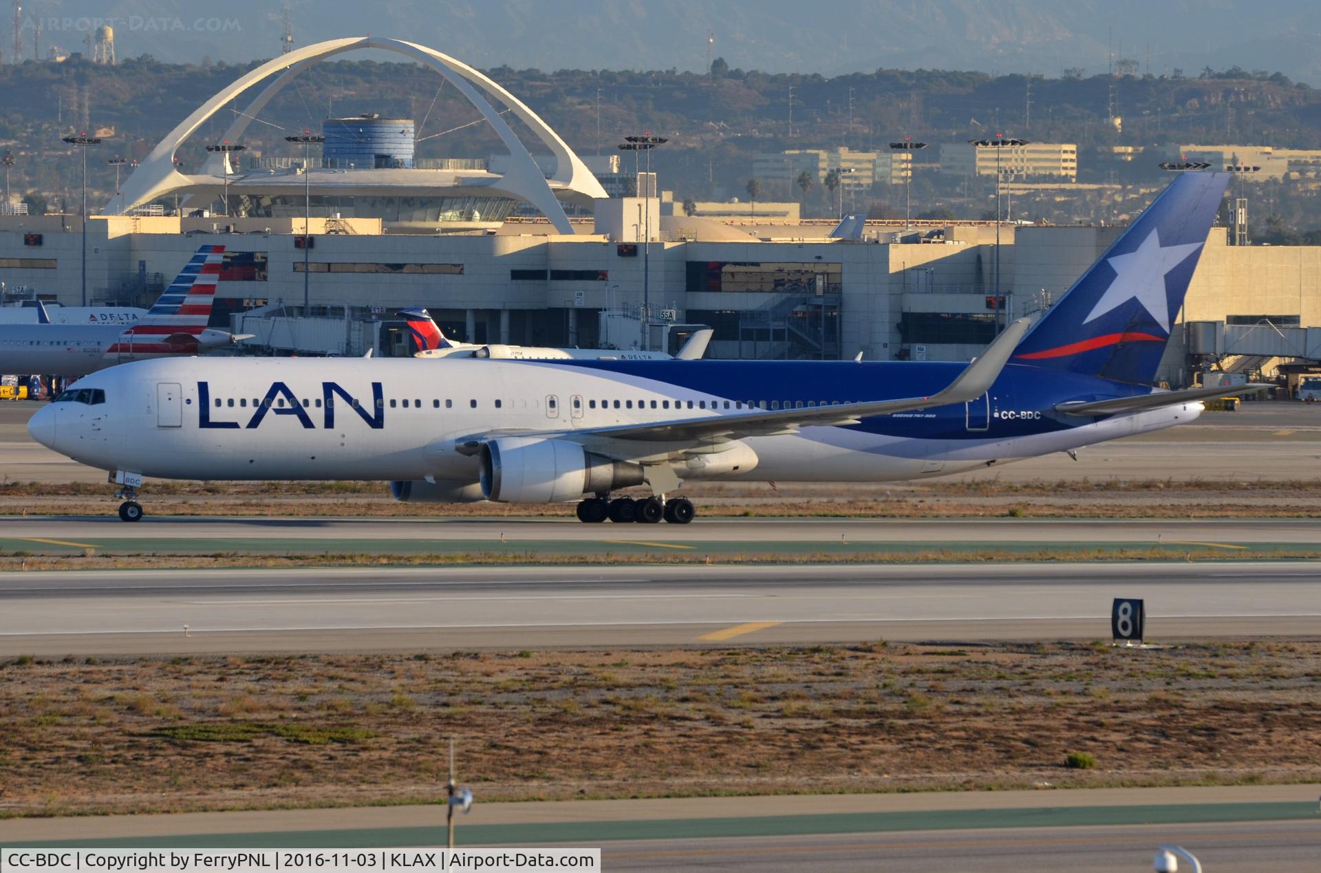 CC-BDC, 2011 Boeing 767-316/ER C/N 40591, LAN B763 arriving in LAX
