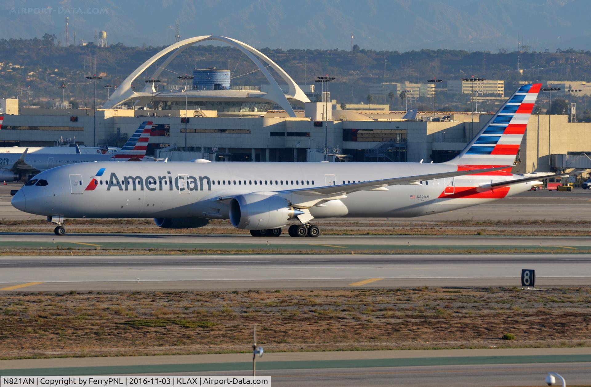 N821AN, 2016 Boeing 787-9 Dreamliner Dreamliner C/N 40640, American B789 arrived in LAX