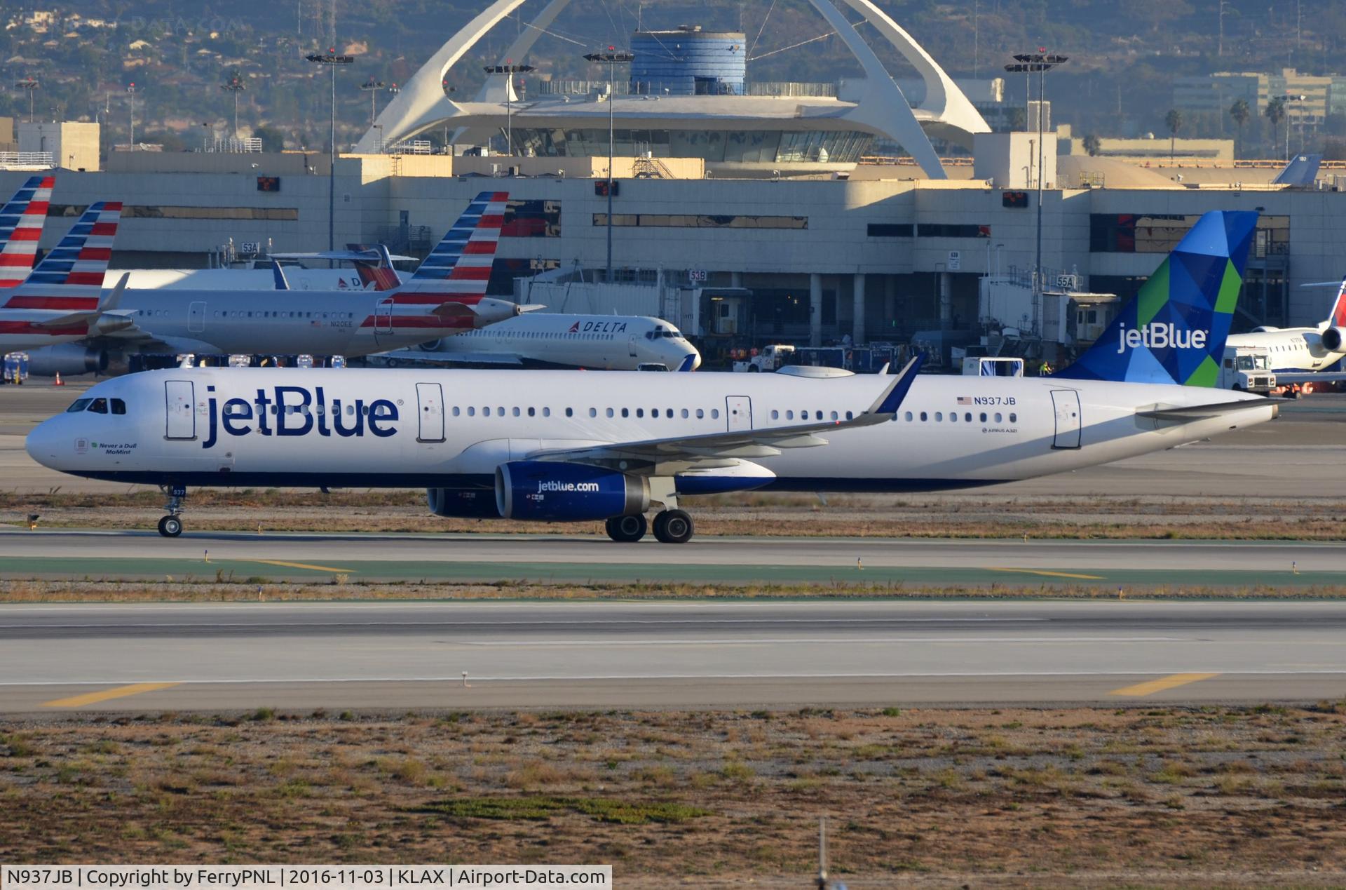 N937JB, 2014 Airbus A321-231 C/N 6245, Jetblue A321 arrived in LAX.