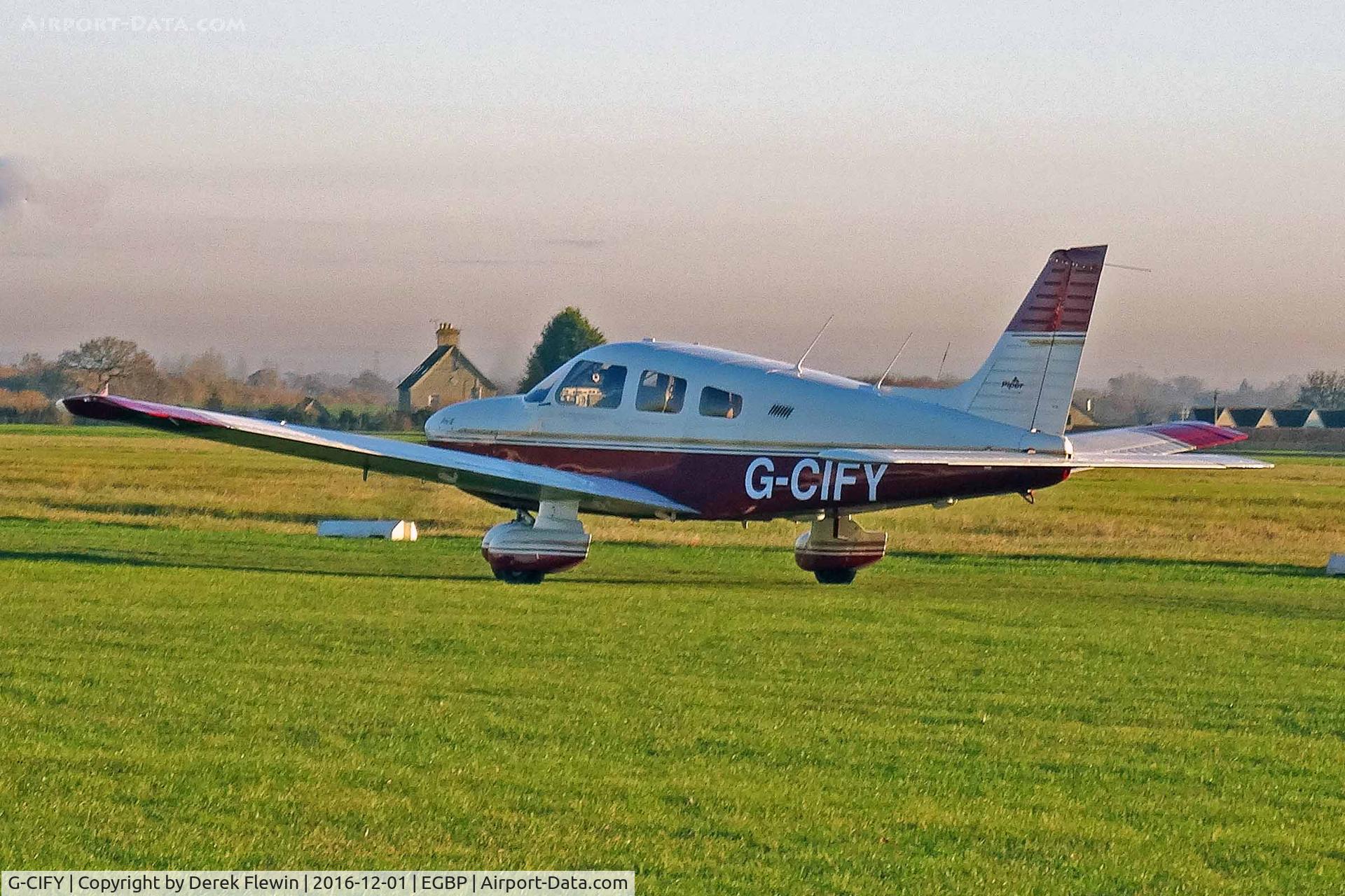 G-CIFY, 1995 Piper PA-28-181 Cherokee Archer III C/N 2843010, Cherokee Archer III, Turweston Buckinghamshire based, previously N9256J, N115RT, G-GFPA, OO-JAI, seen parked up.