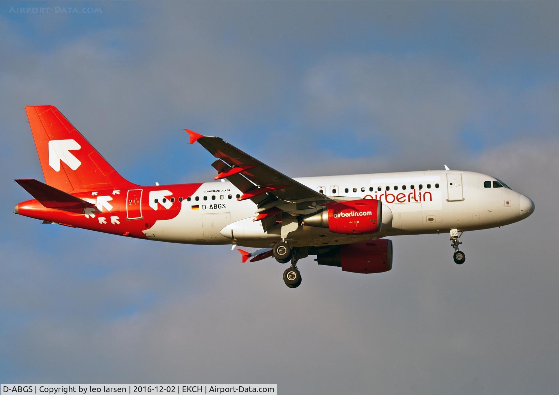 D-ABGS, 2009 Airbus A319-112 C/N 3865, Copenhagen 2.12.16