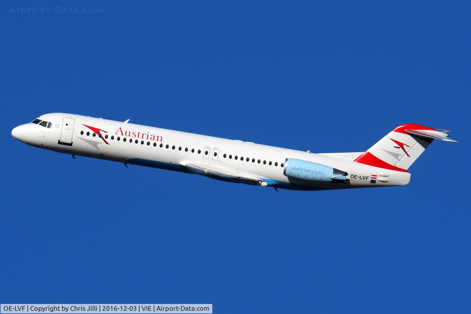 OE-LVF, 1993 Fokker 100 (F-28-0100) C/N 11483, Austrian Airlines