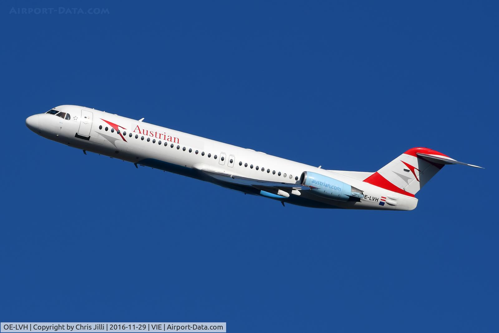 OE-LVH, 1993 Fokker 100 (F-28-0100) C/N 11456, Austrian Airlines