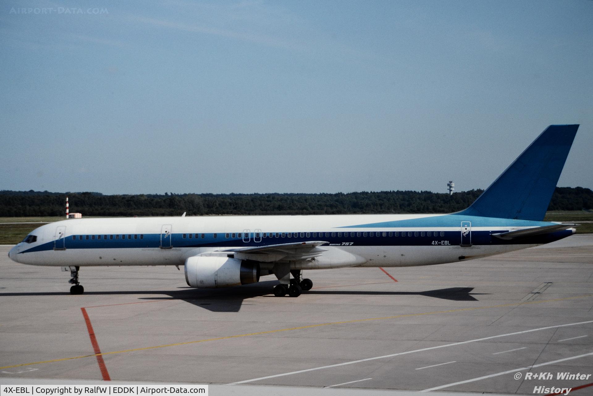 4X-EBL, 1987 Boeing 757-258 C/N 23917, Boeing 757-258 - ARKIA El Al Israel Airlines - 4X-EBL - 1992 - CGN, from a slide