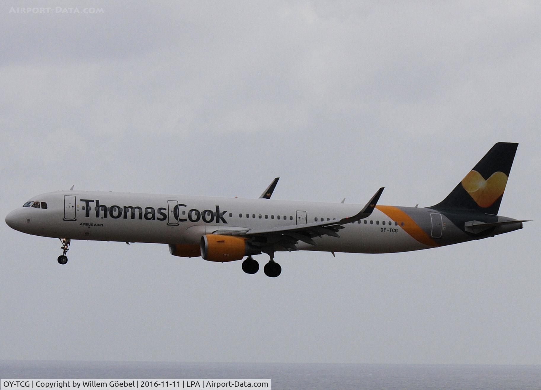 OY-TCG, 2014 Airbus A321-211 C/N 6389, Landing op Las Palmas Gran Canaria