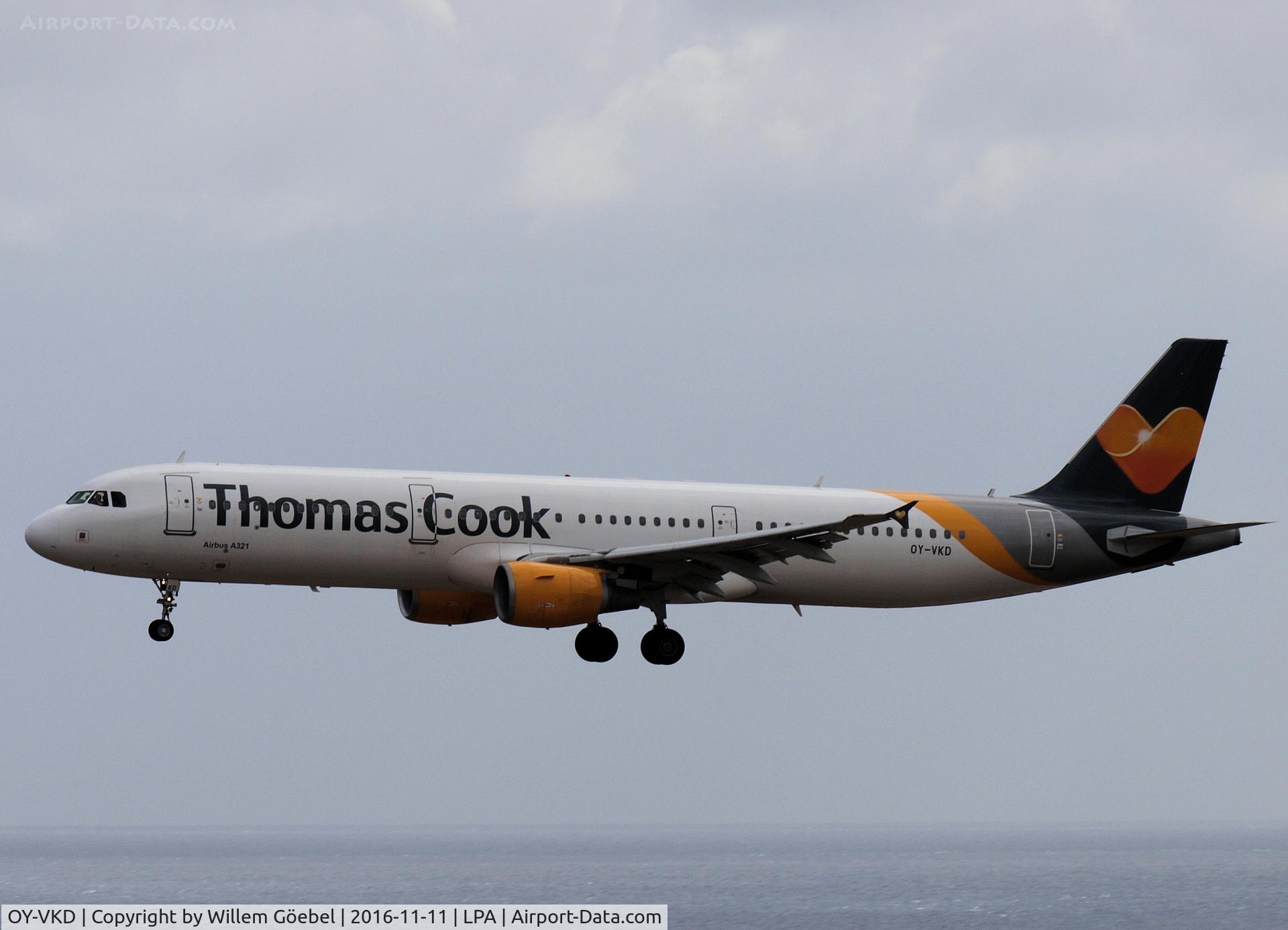 OY-VKD, 2003 Airbus A321-211 C/N 1960, Landing op Las Palmas Gran Canaria