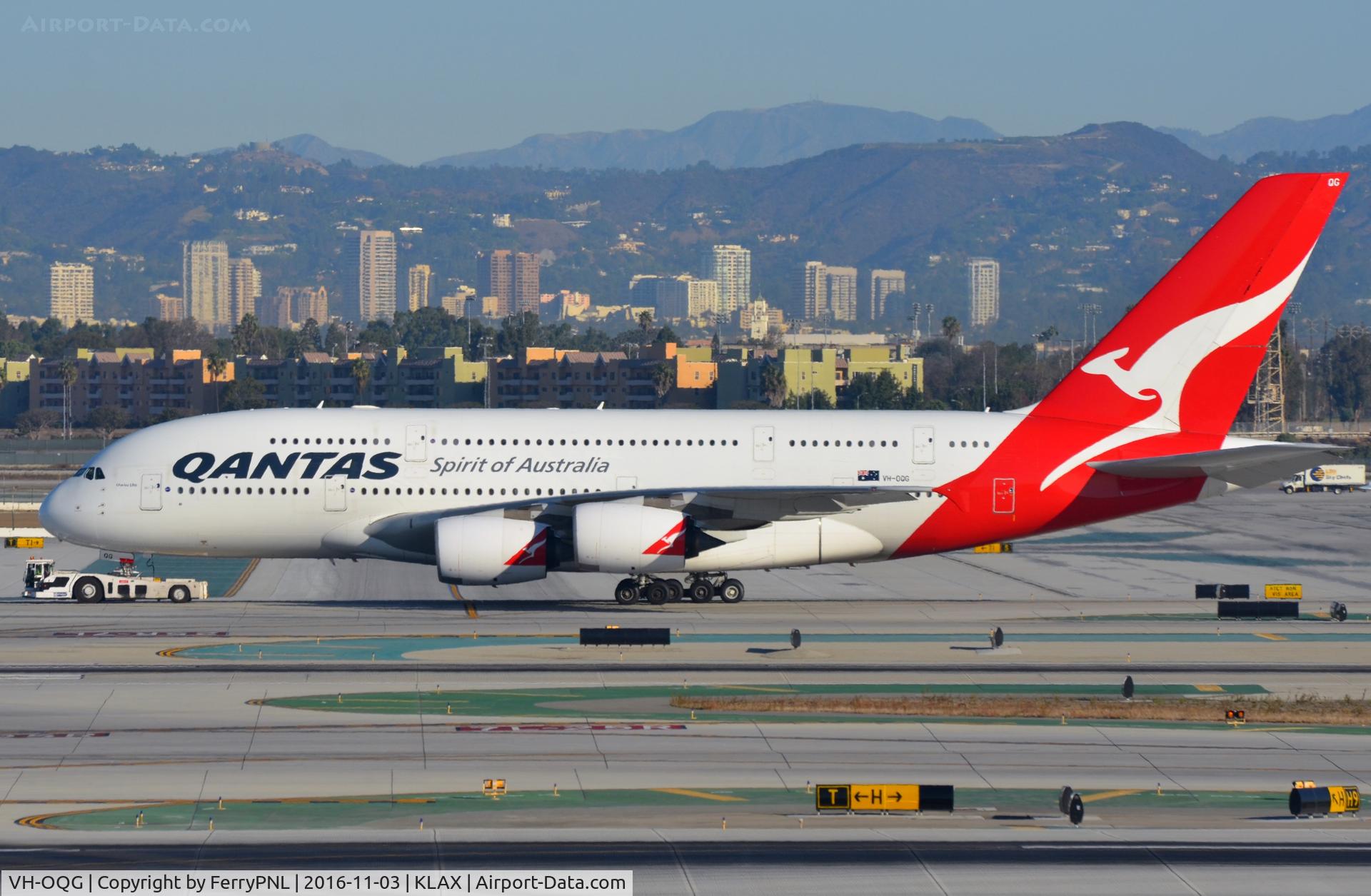 VH-OQG, 2009 Airbus A380-842 C/N 047, Daily morning ritual for the Ozies, the move to the far away stand.