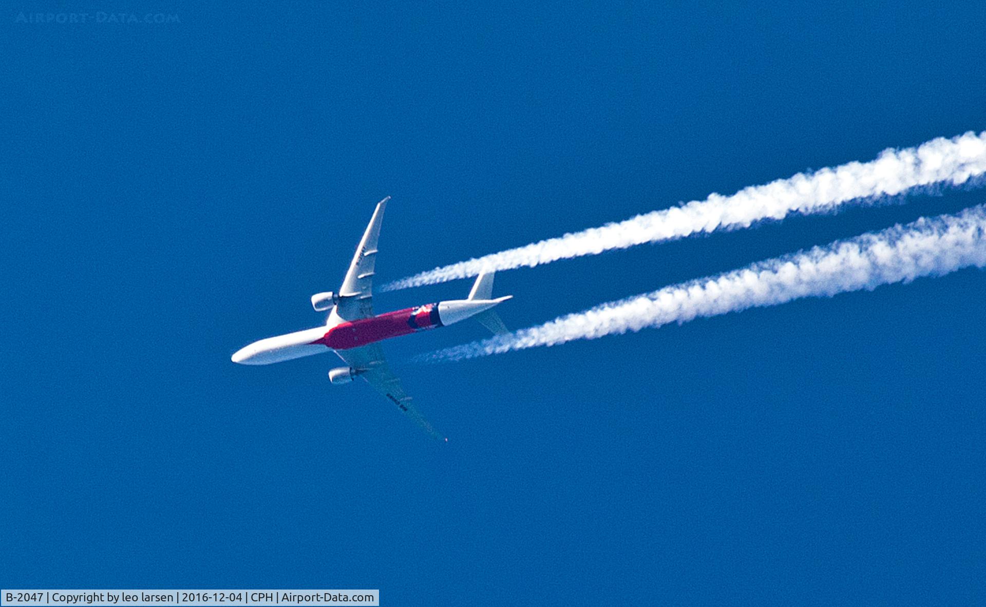 B-2047, 2014 Boeing 777-39L/ER C/N 60374/1196, Overflying CPH 4.12.16 from PEK to FRA Alt. 34.000 FT