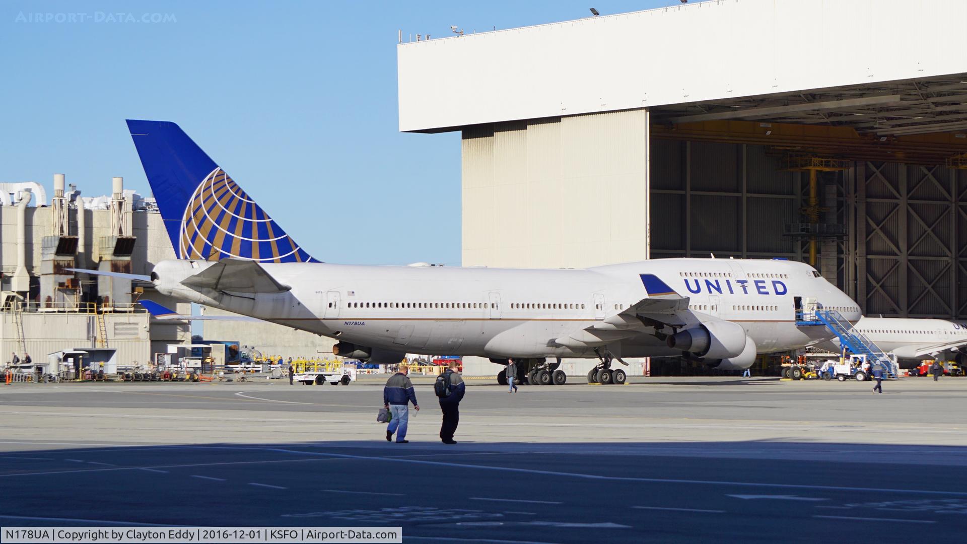 N178UA, 1990 Boeing 747-422 C/N 24385, SFO 2016