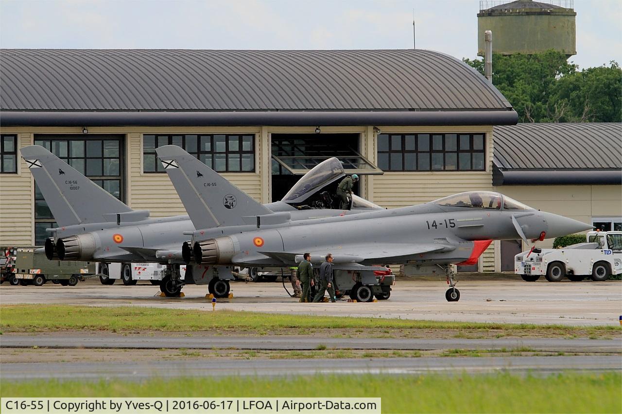 C16-55, Eurofighter EF-2000 Typhoon S C/N SS037, Spanish Air Force Eurofighter EF-2000 Typhoon S, Parking area, Avord Air Base 702 (LFOA) Open day 2016