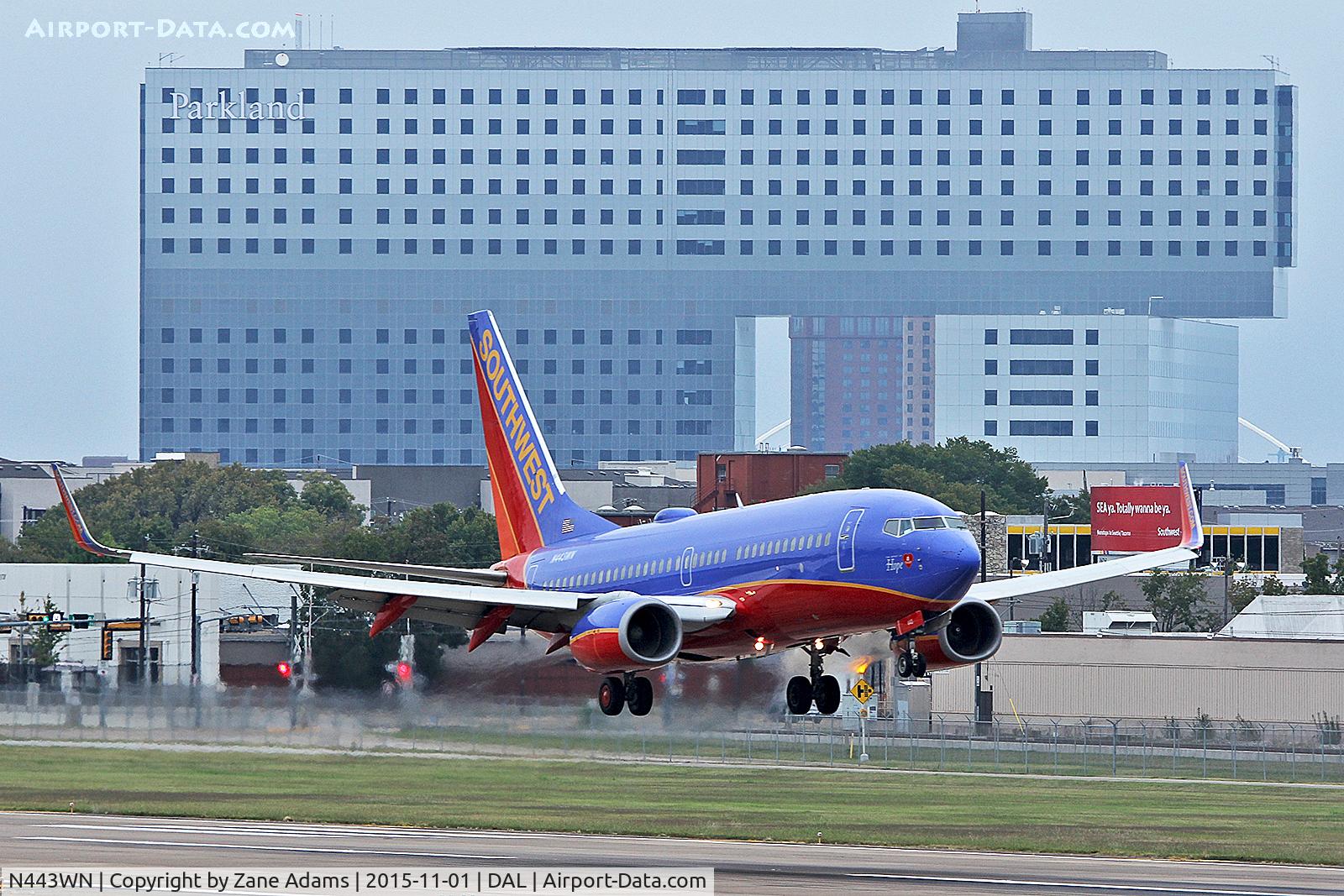 N443WN, 2003 Boeing 737-7H4 C/N 29838, Arriving at Dallas Love Field