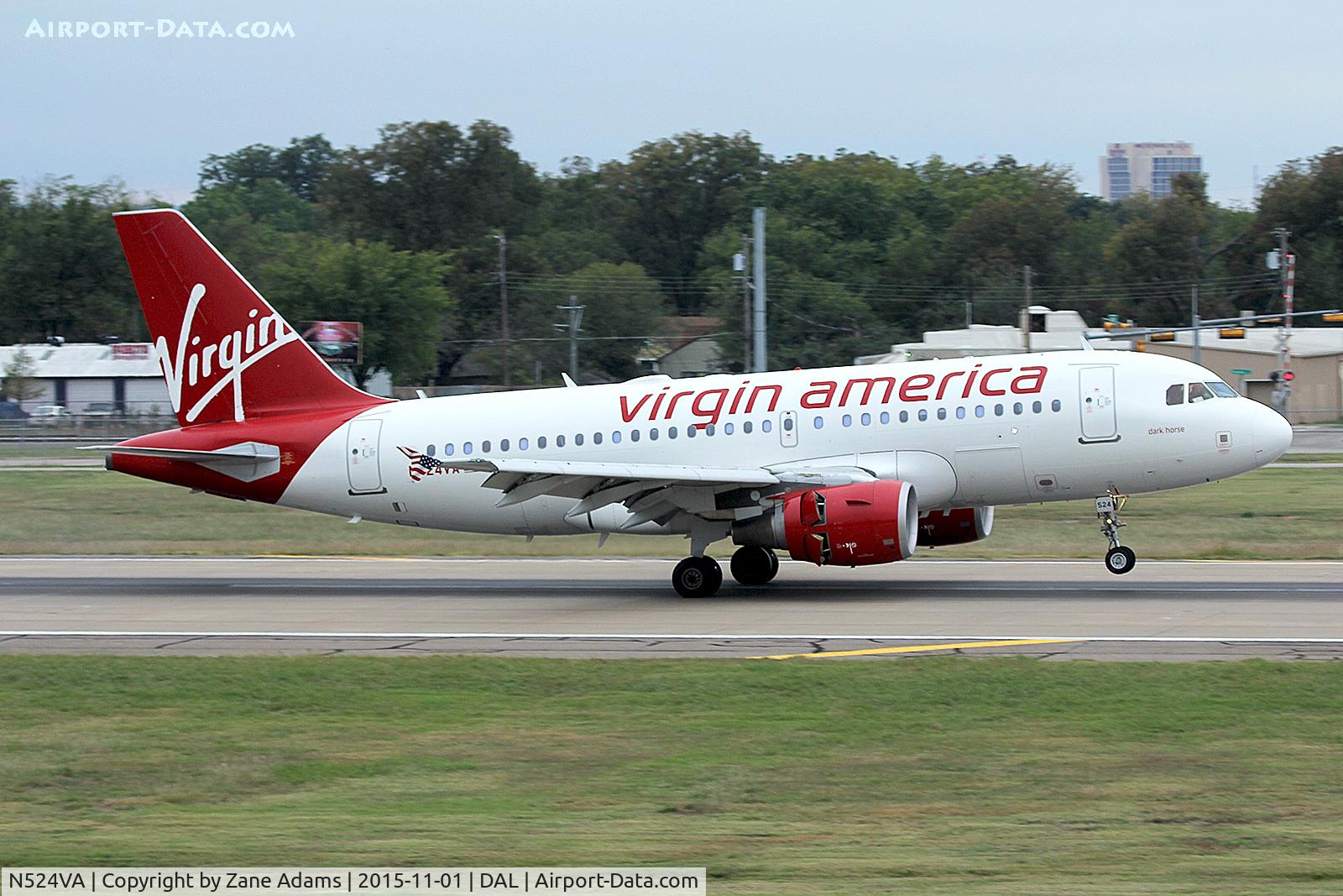 N524VA, 2007 Airbus A319-112 C/N 3204, Dallas Love Field