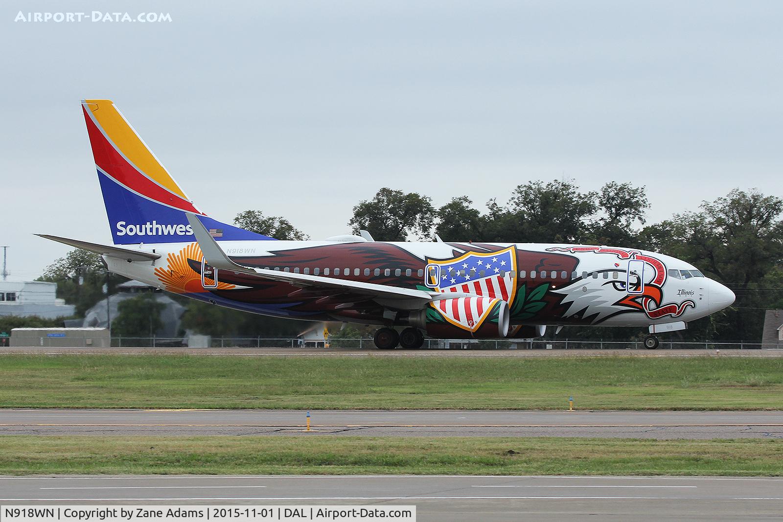 N918WN, 2008 Boeing 737-7H4 C/N 29843, Illinois One at Dallas Love Field