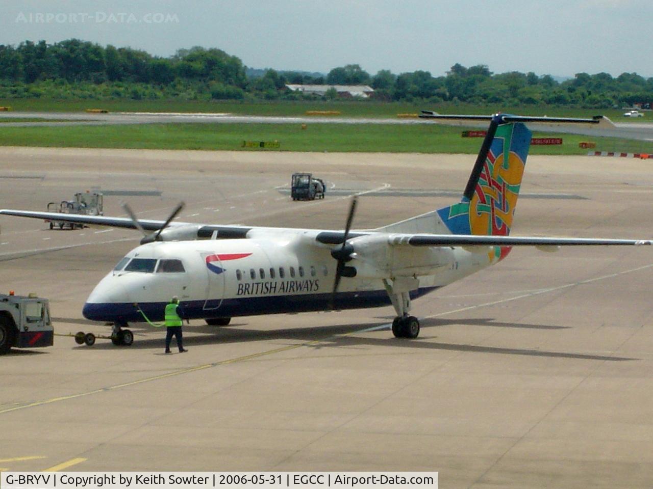 G-BRYV, 1997 De Havilland Canada DHC-8-311 Dash 8 C/N 462, Taken through tinted glass