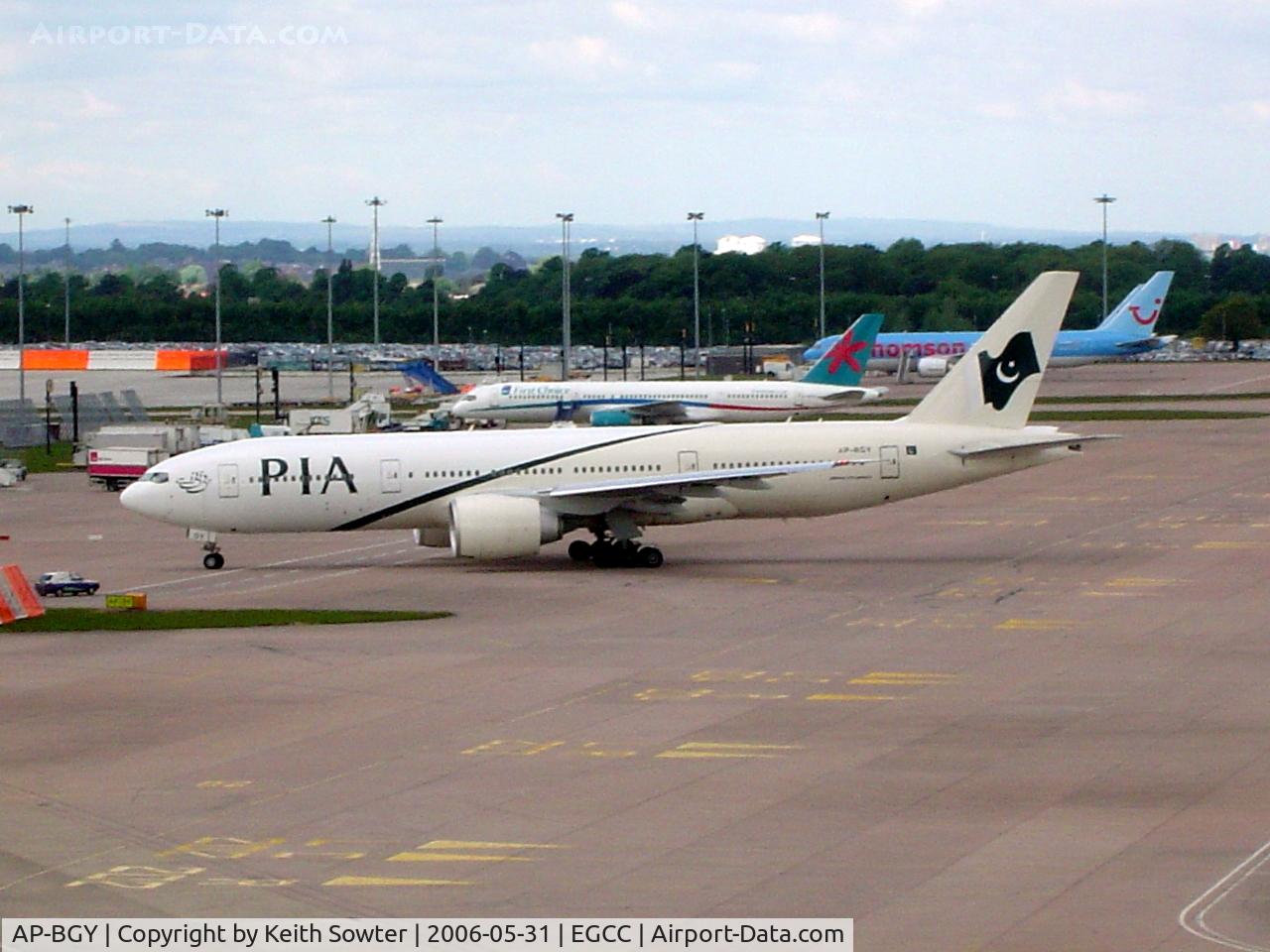 AP-BGY, 2005 Boeing 777-240/LR C/N 33781, Taken from Car Park roof