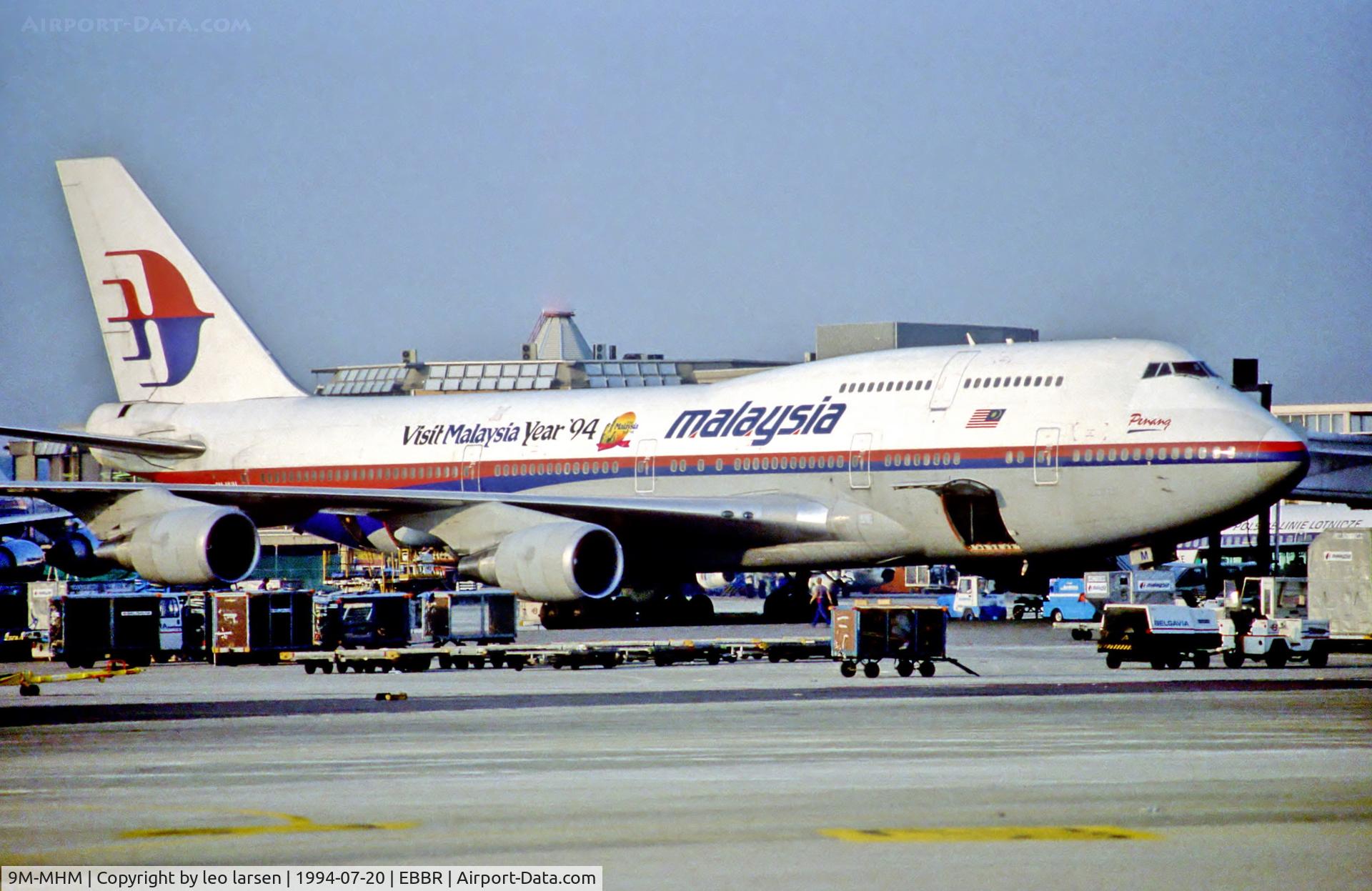 9M-MHM, 1989 Boeing 747-4H6 C/N 24405, Brussels 20.7.94