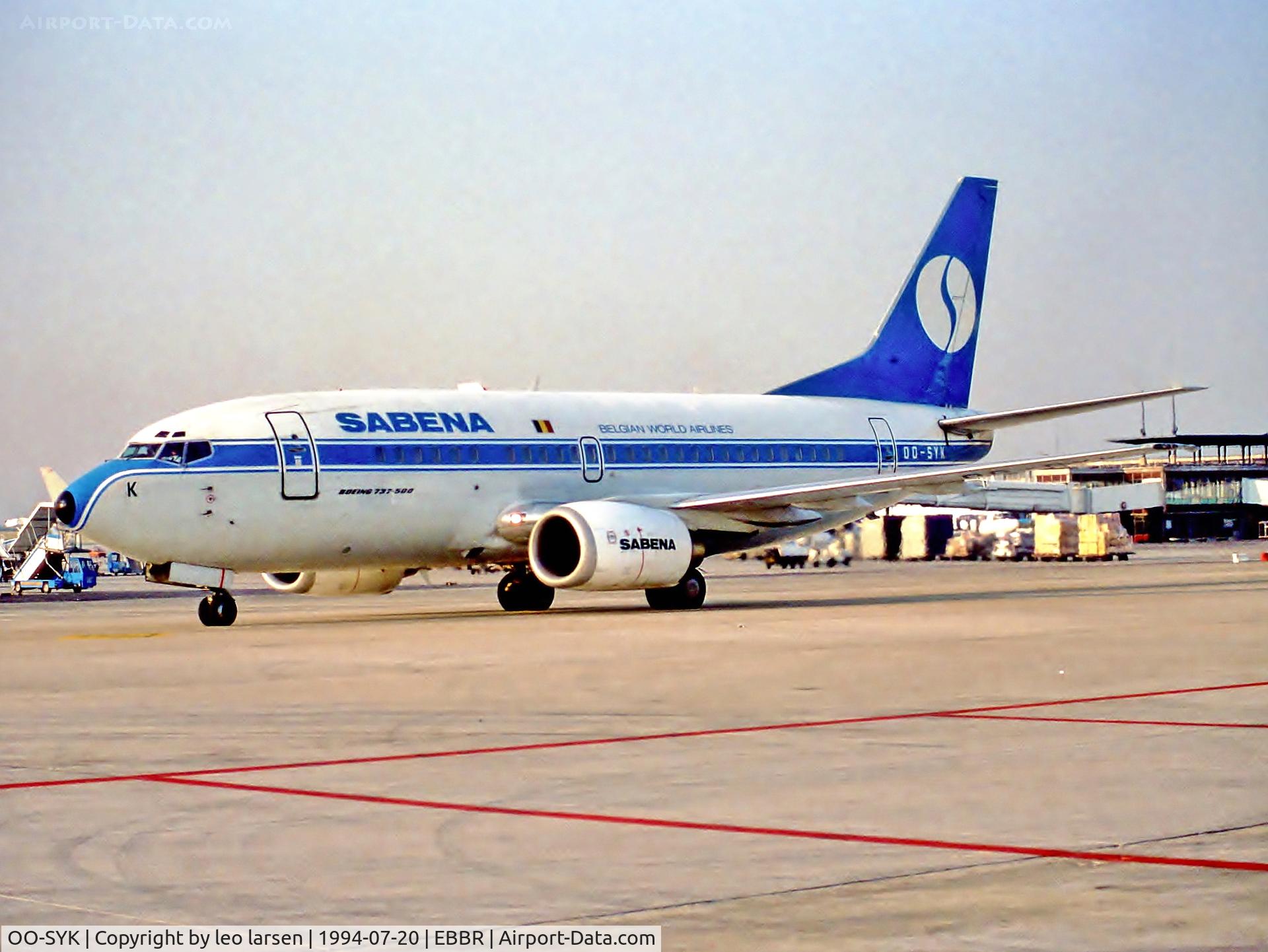 OO-SYK, 1992 Boeing 737-529 C/N 26538, Brussels 20.7.94