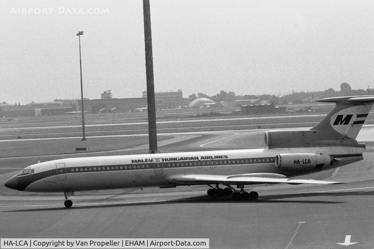 HA-LCA, 1973 Tupolev Tu-154B-2 C/N 73A045, Malev Tupolev Tu-152B-2 at Schiphol airport, the Netherlands, 1980