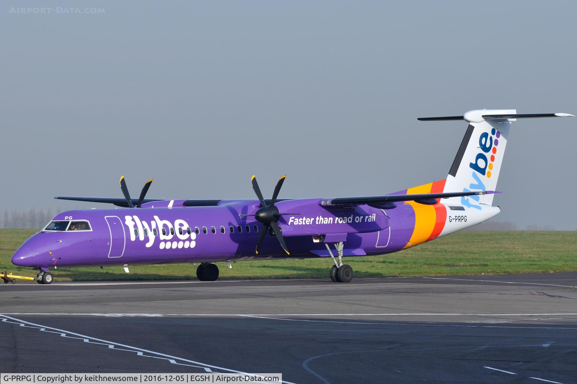G-PRPG, 2008 Bombardier DHC-8-402 Dash 8 C/N 4191, Towed from spray shop.