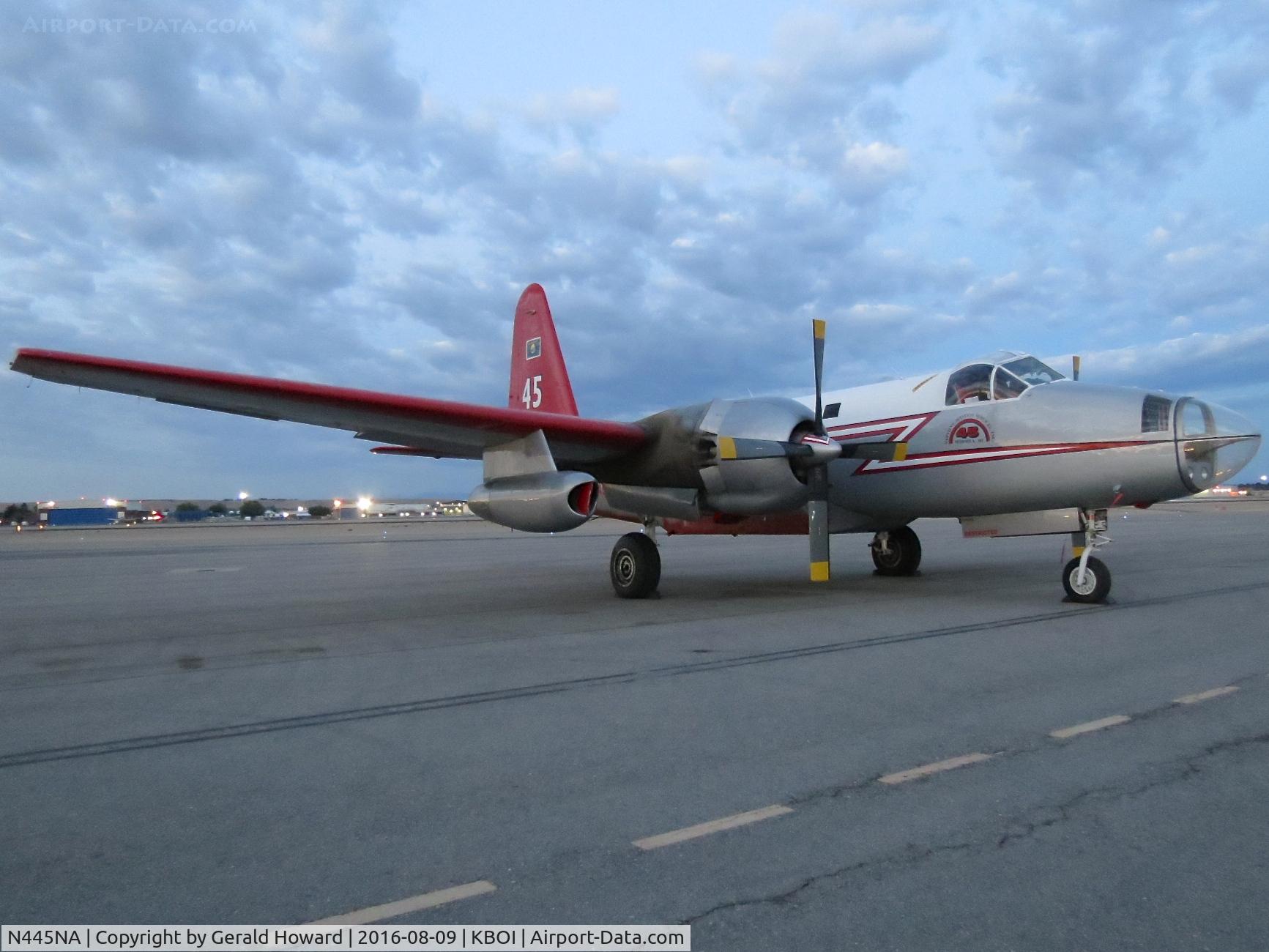 N445NA, 1956 Lockheed P2V-7 Neptune C/N 726-7102 (140443), Parked on GA ramp in early morning.