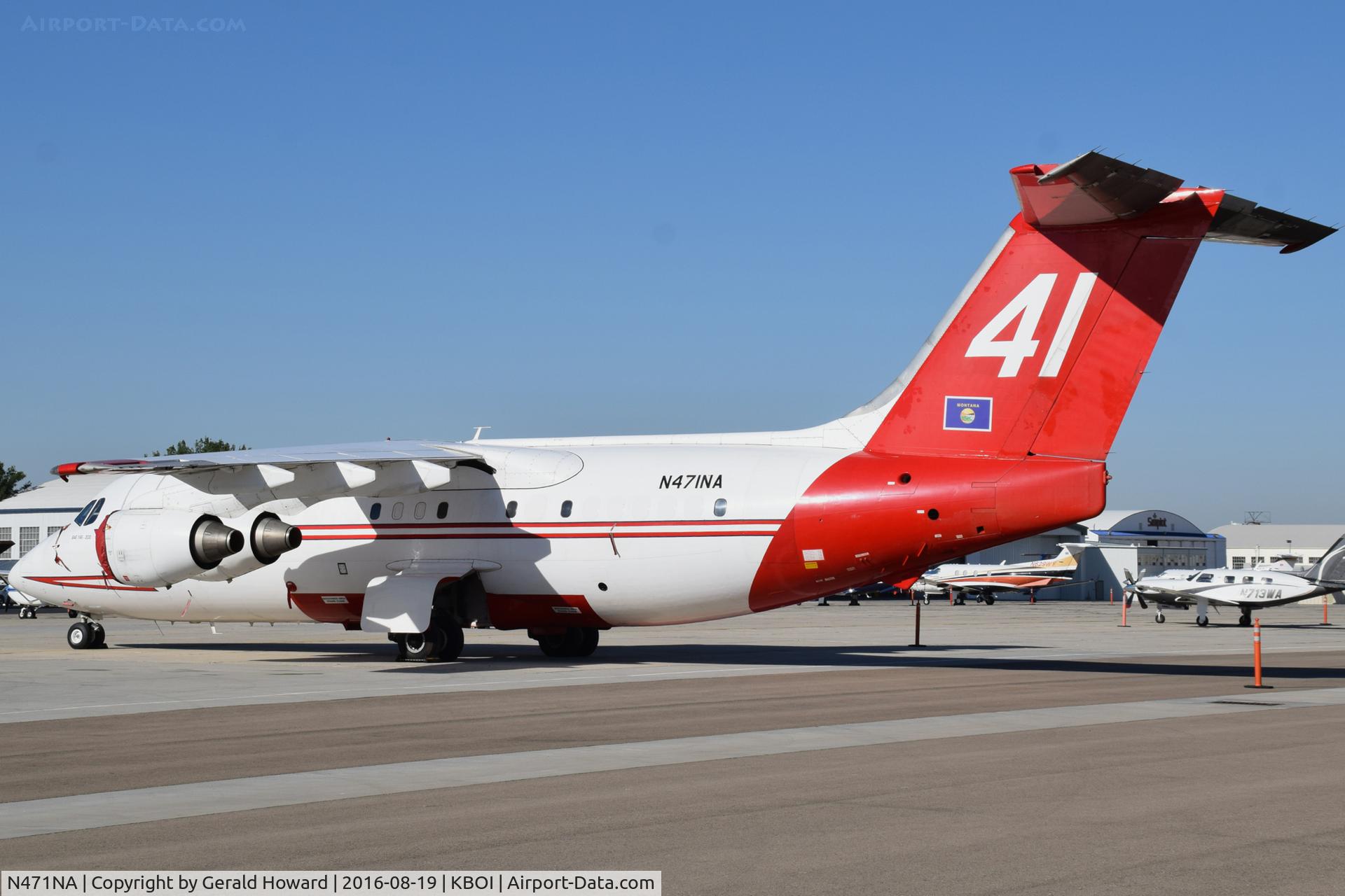 N471NA, 1989 British Aerospace BAe.146-200 C/N E2136, Parked on Western ramp.