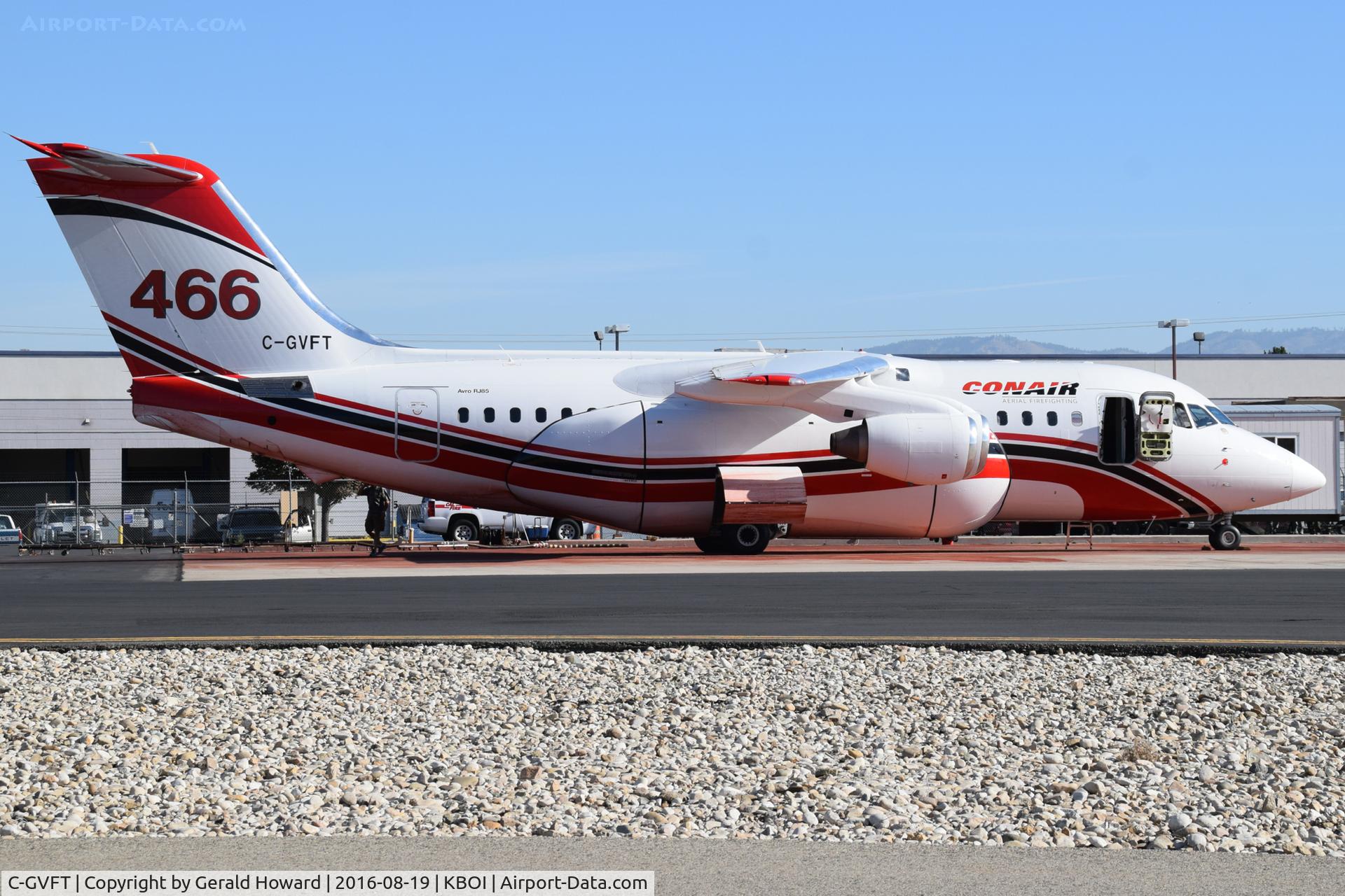 C-GVFT, 1994 British Aerospace Avro 146-RJ85 C/N E.2253, Parked on NIFC ramp.