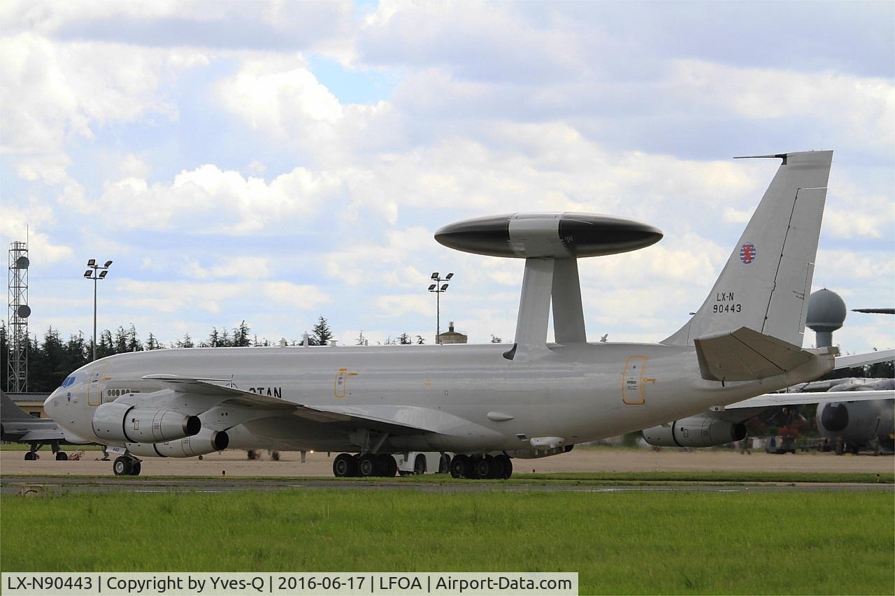LX-N90443, 1981 Boeing E-3A Sentry C/N 22838, Boeing E-3A Sentry, Taxiing to parking area, Avord Air Base 702 (LFOA) Open day 2016