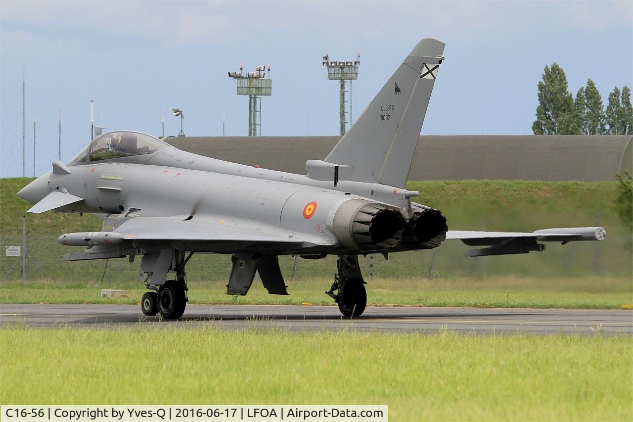 C16-56, Eurofighter EF-2000 Typhoon S C/N SS038, Spanish Air Force Eurofighter EF-2000 Typhoon S, Taxiing to holding point rwy 24, Avord Air Base 702 (LFOA) Open day 2016