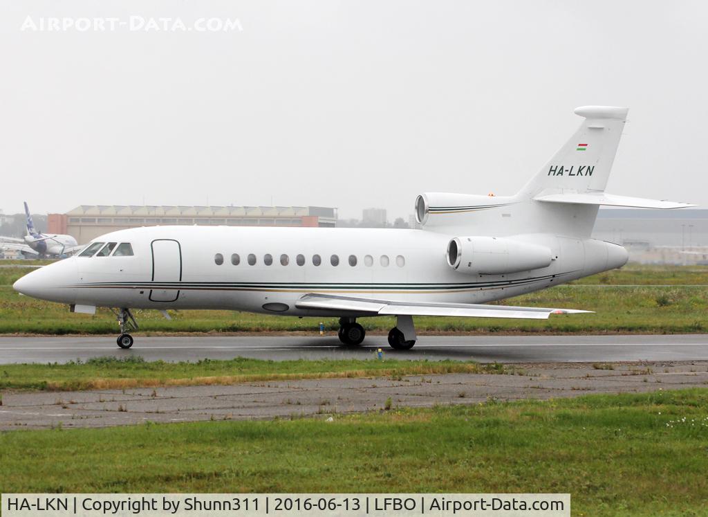 HA-LKN, 2005 Dassault Falcon 900EX C/N 143, Taxiing holding point rwy 32R for departure...