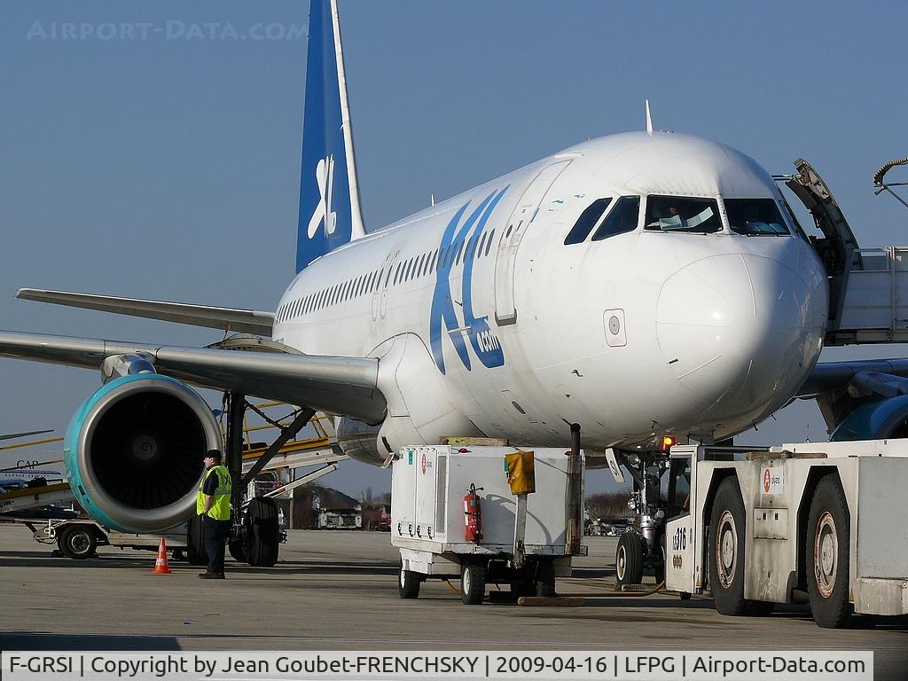 F-GRSI, 1999 Airbus A320-214 C/N 973, XL Airways France at CDG T3, now MAI Myanmar Airways International colors.