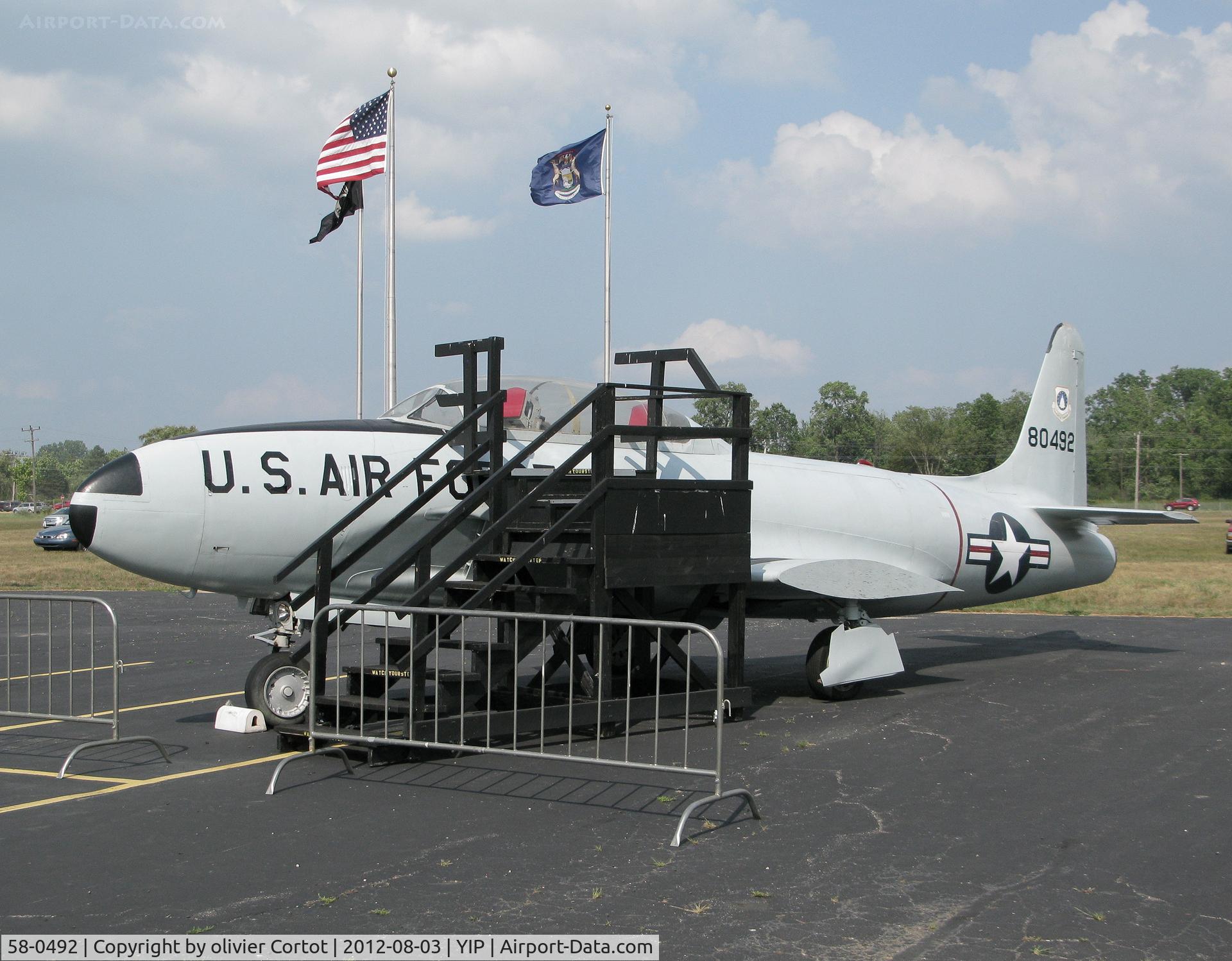58-0492, 1958 Lockheed T-33A Shooting Star C/N 580-1540, thunder over michigan
