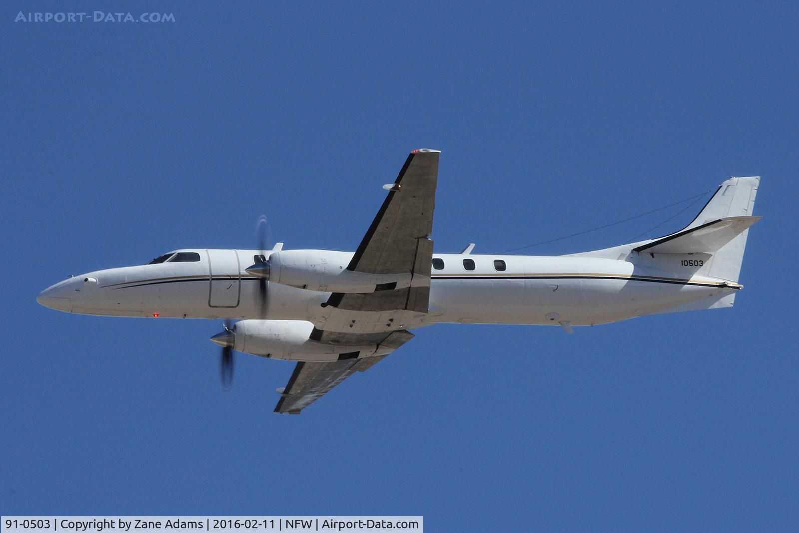 91-0503, 1991 Fairchild C-26D Metro III C/N DC-802M, Departing Navy Fort Worth
