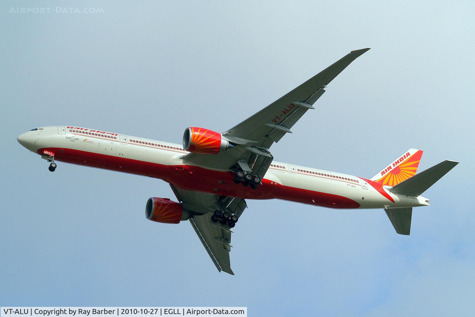 VT-ALU, 2010 Boeing 777-337/ER C/N 36319, VT-ALU   Boeing 777-337ER [36319] (Air India) Home~G 27/10/2010. On approach 27R. Wears Delhi 2010 special titles.