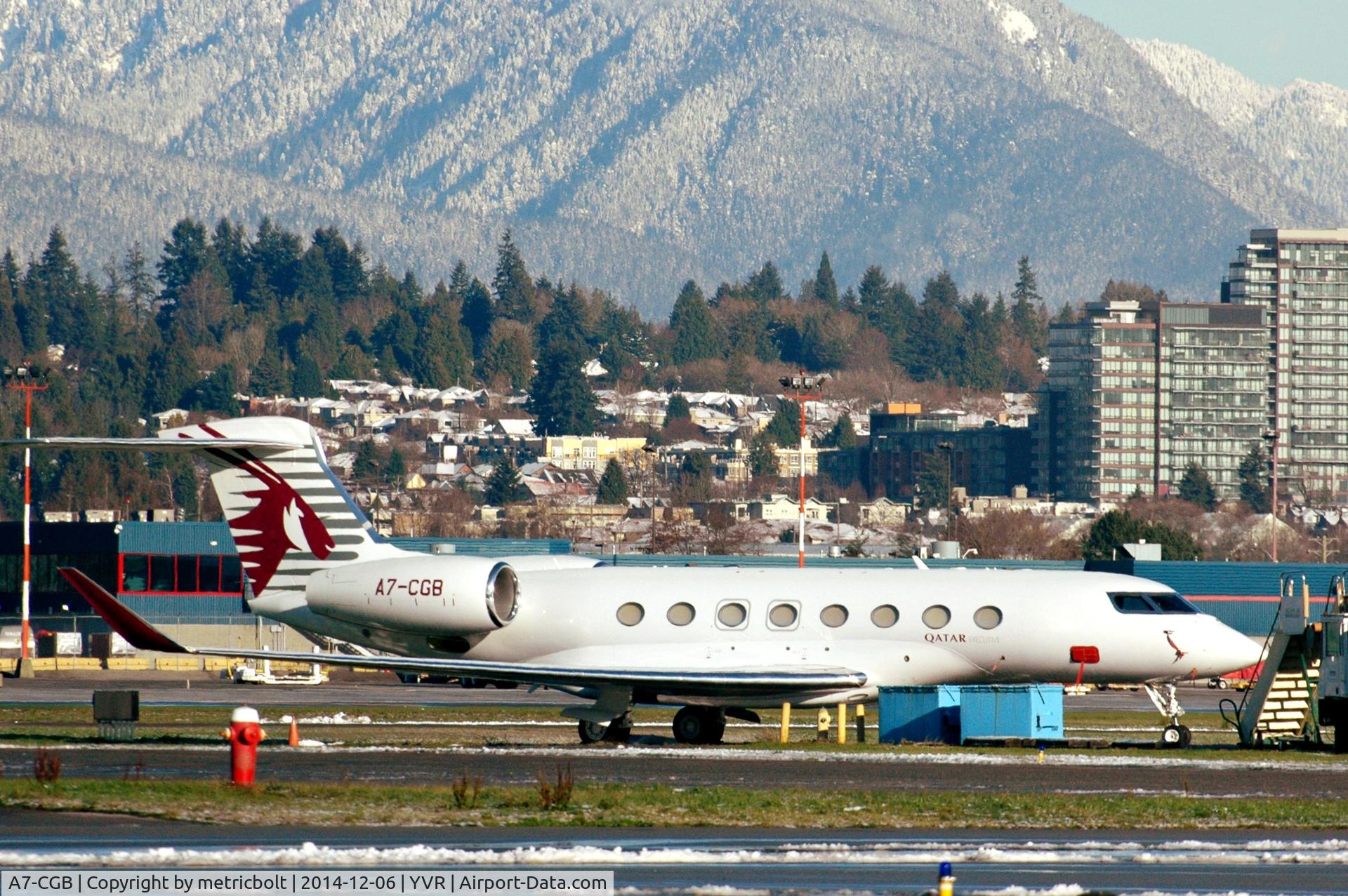 A7-CGB, 2015 Gulfstream Aerospace G650 (G-VI) C/N 6168, At YVR