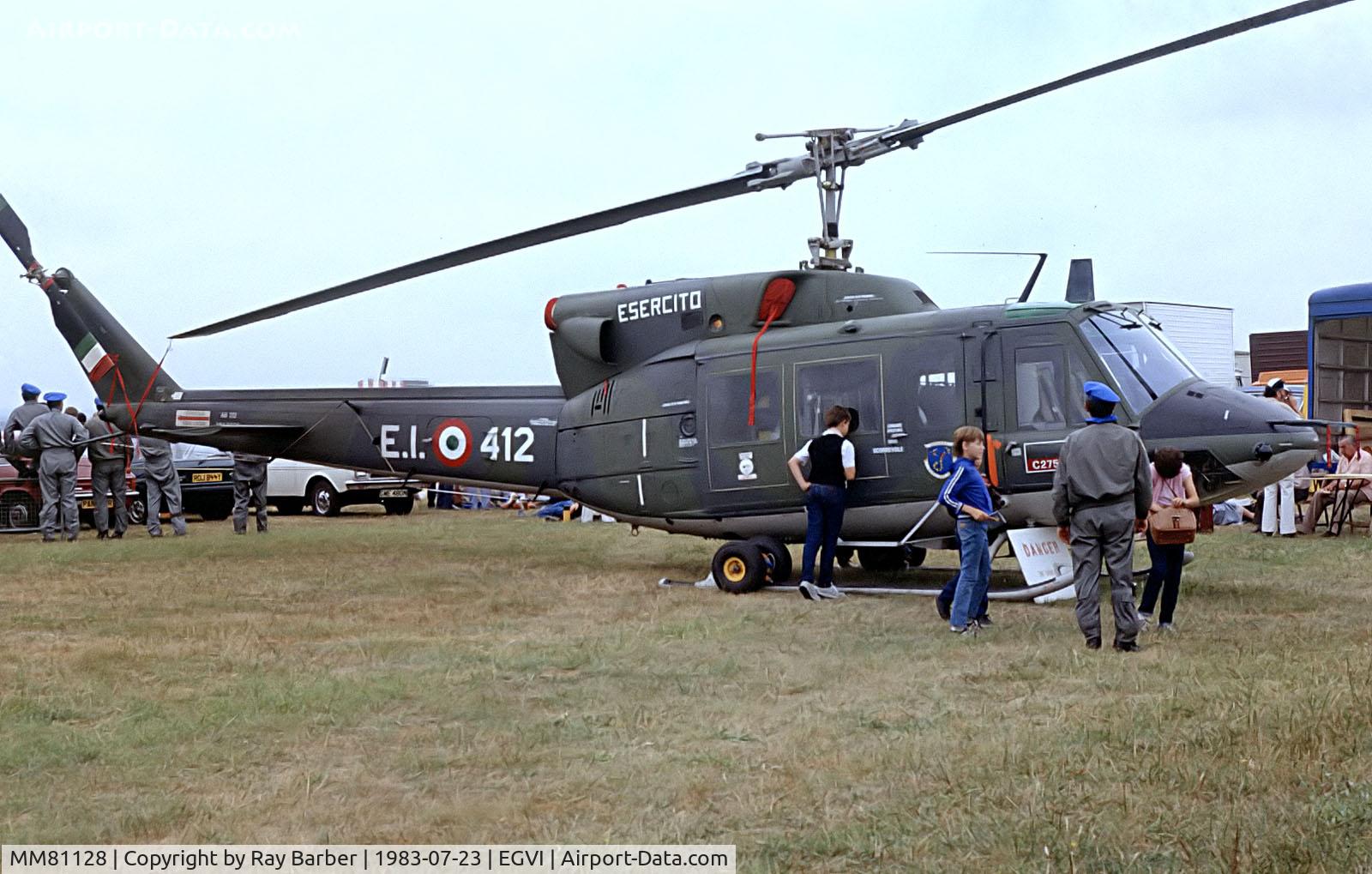MM81128, Agusta AB-212 C/N 5648, Agusta-Bell AB.212 [5648] (Italian Army) RAF Greenham Common~G 23/07/1983. From a slide.