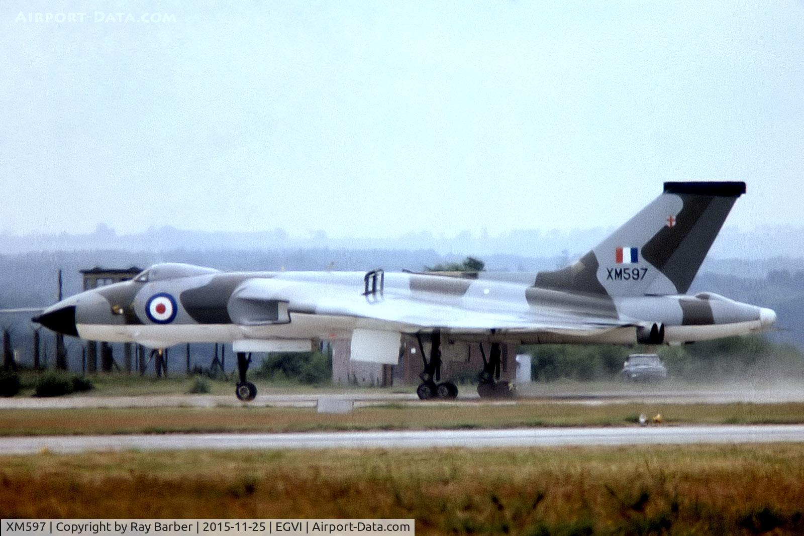 XM597, 1963 Avro Vulcan B.2 C/N Set 61, Avro Vulcan B.2 [SET61] (Royal Air Force) RAF Greenham Common~G 07/07/1974. From a slide.