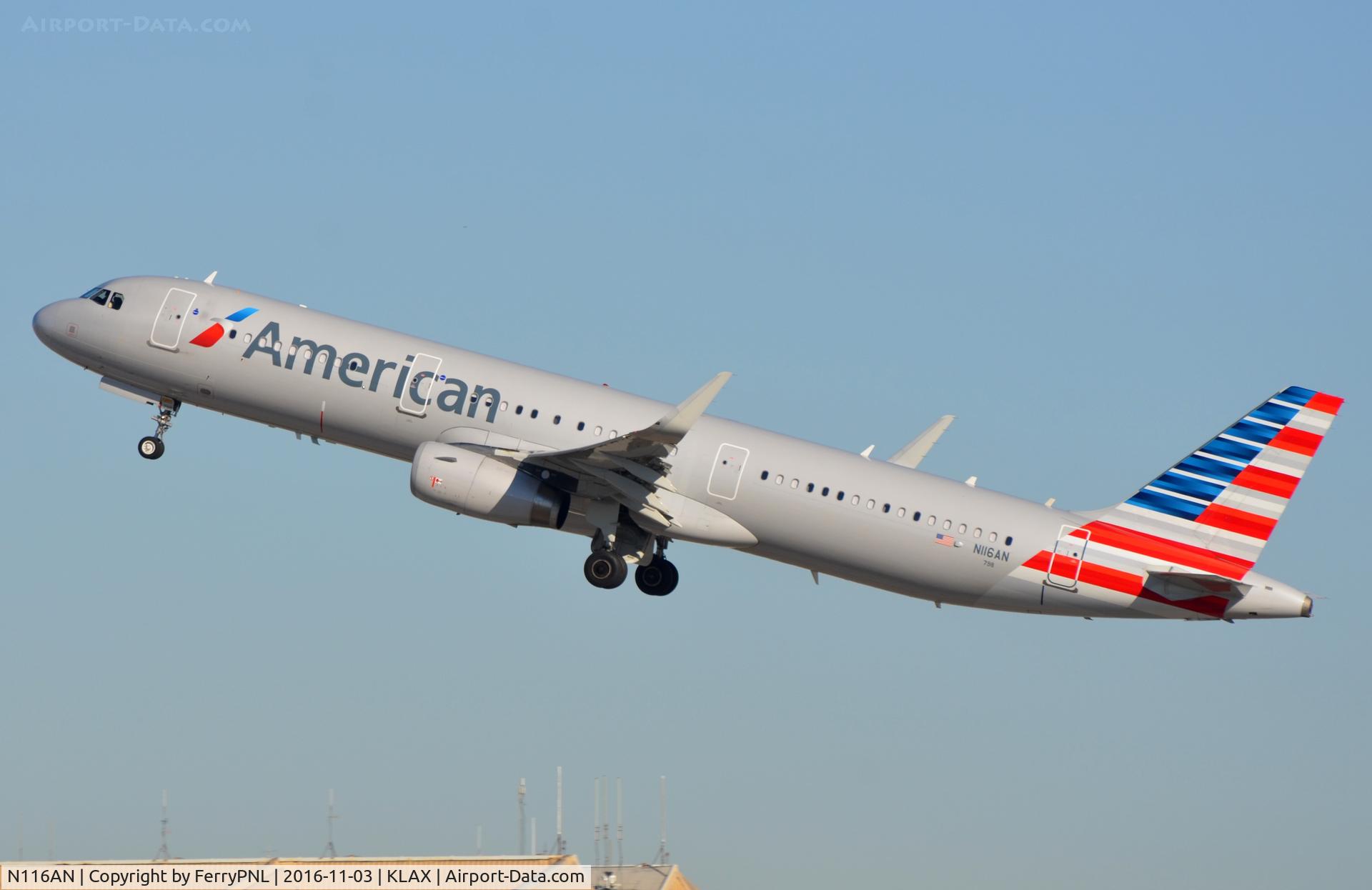 N116AN, 2014 Airbus A321-231 C/N 6070, American A321 departing.