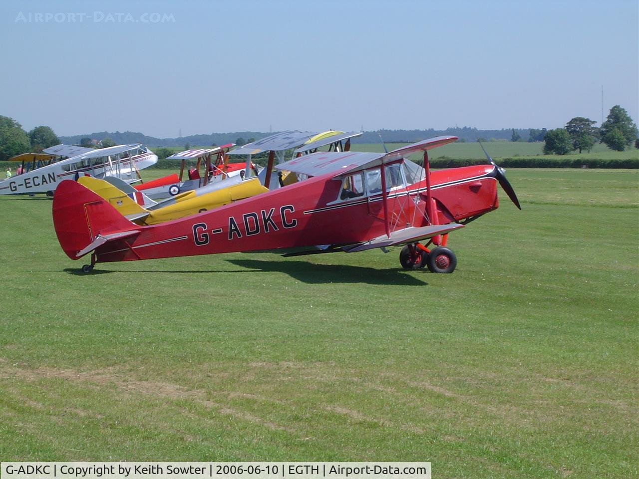 G-ADKC, 1936 De Havilland DH.87B Hornet Moth C/N 8064, De Havilland Club aircraft at Old Warden